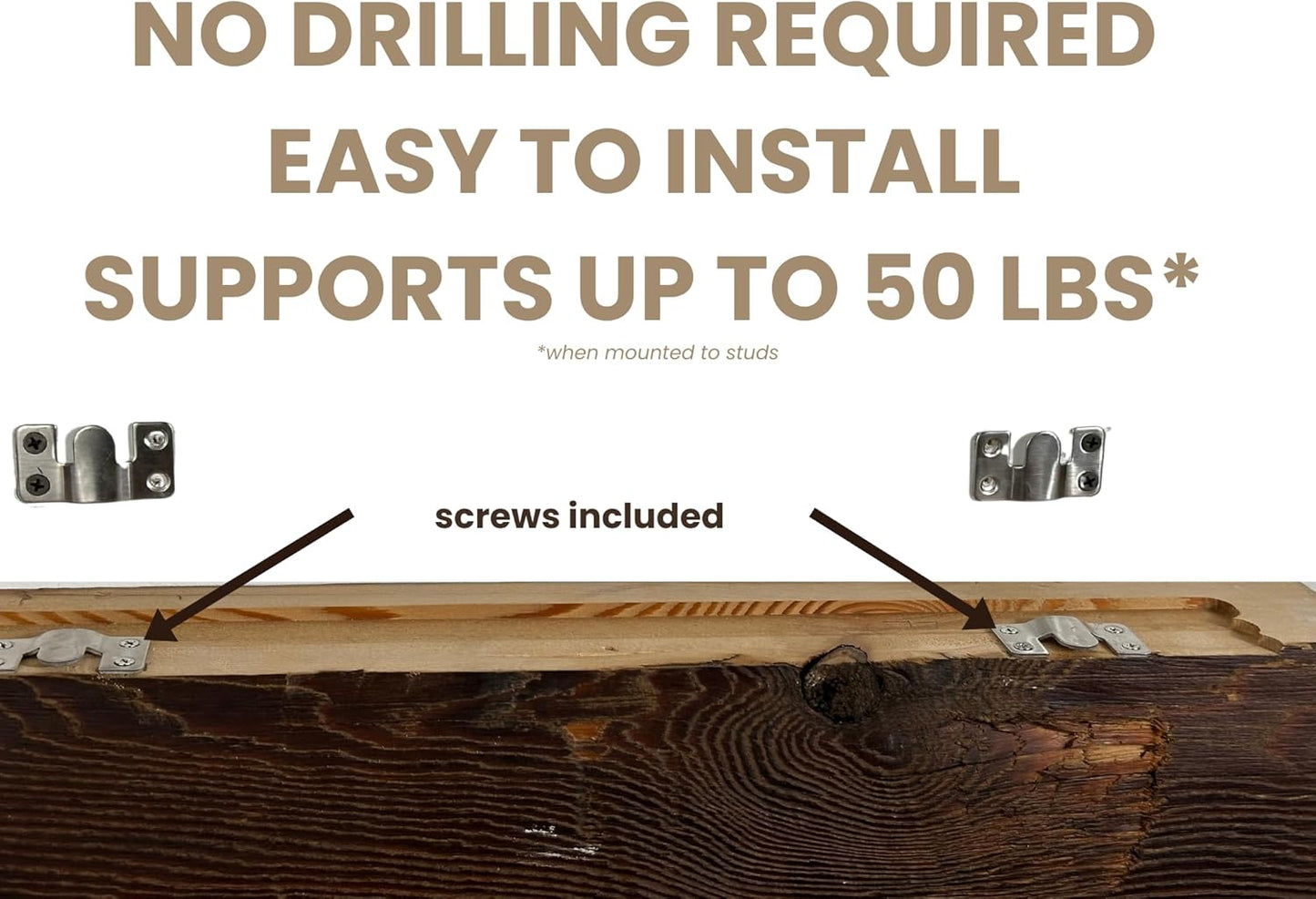 Modern Timber Craft Reclaimed Wood Floating Wall Shelf | Solid Rustic American Barnwood, Floating Shelf Brackets | 2.75" Thickness | 30" L x 5" D, Unfinished, Planed and Sanded, 2 Pack