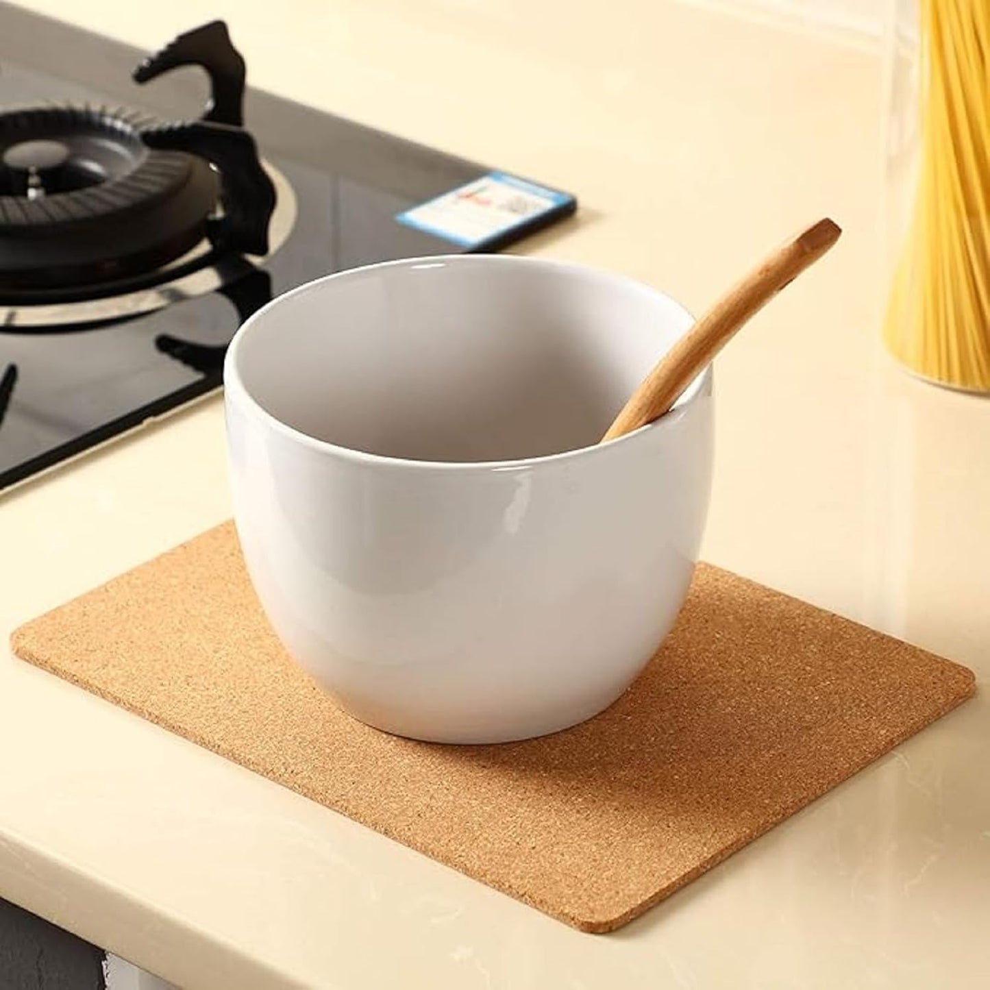 Boao 8 Pack Rectangle Cork Trivets for Hot Dishes 11'' x 8'' x 0.2'' Cork Plant Coasters Placemat Hot Pad Sheet Heat Resistant for Kitchen Countertops Table Pots Pans Restaurant Cafe Wedding Supplies