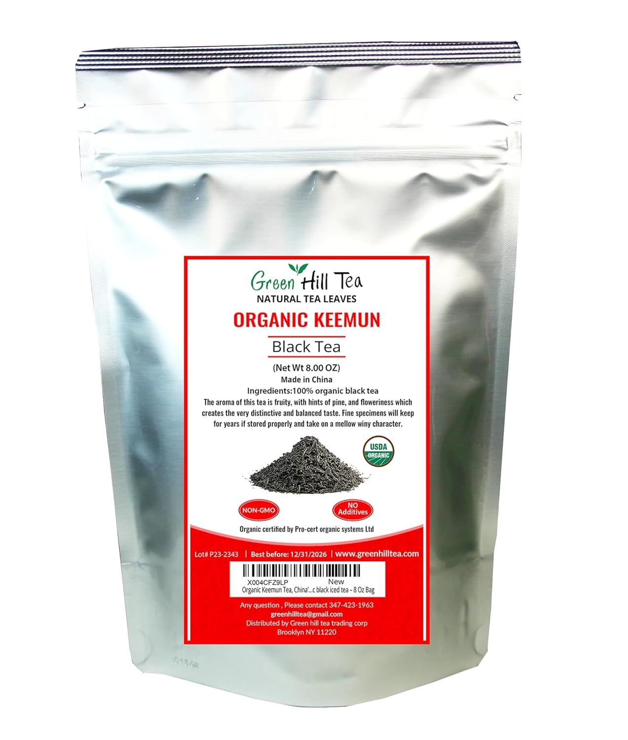 Organic Keemun Tea, China’s most famous natural and organic black iced tea – 8 Oz Bag