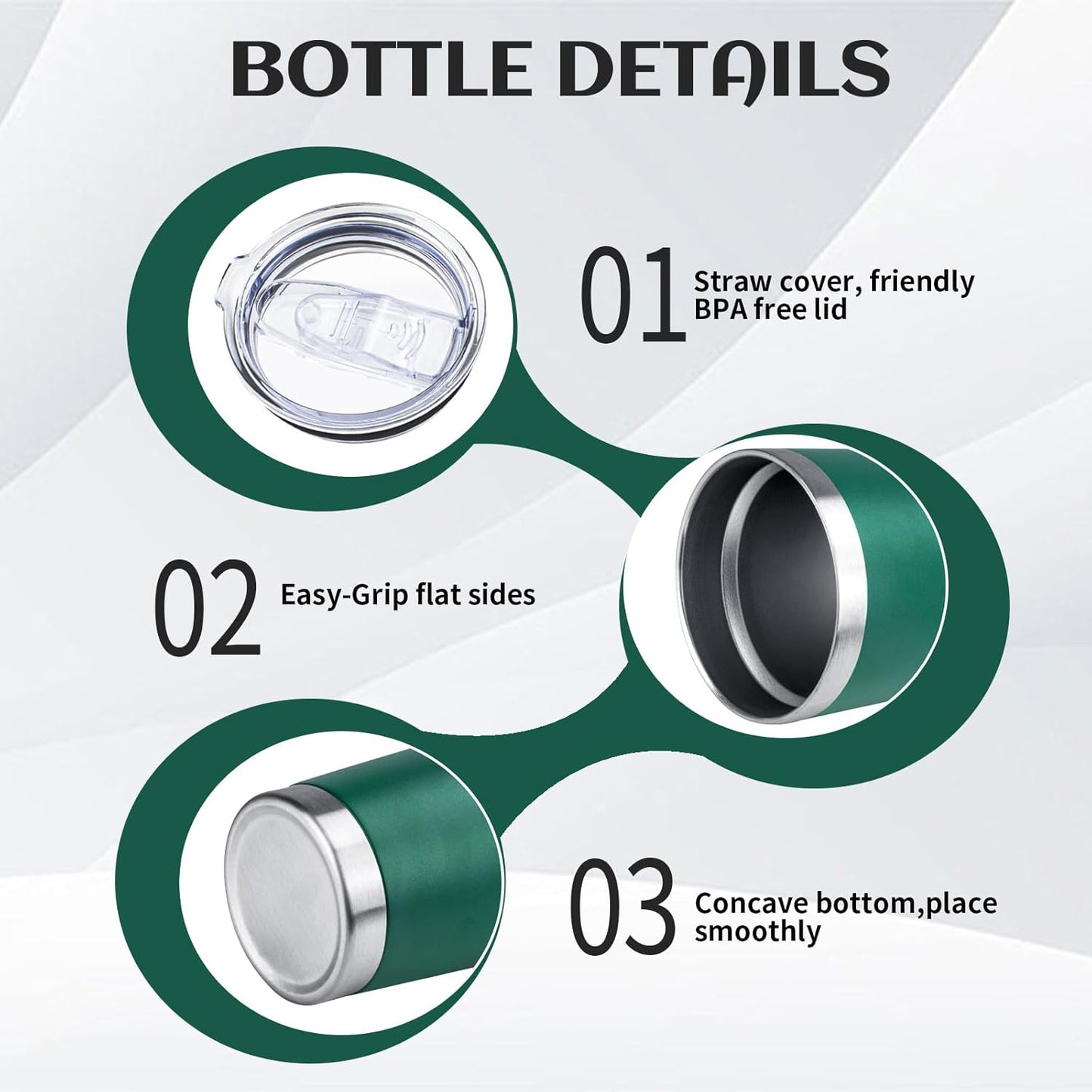 20oz Tumbler Bulk with Lid and Straw, Stainless Steel Double Wall Vacuum Insulated Travel Mug, Powder Coated Coffee Cups for Hot and Cold Drinks,Funny Gifts for Women Men(Dark green,1)