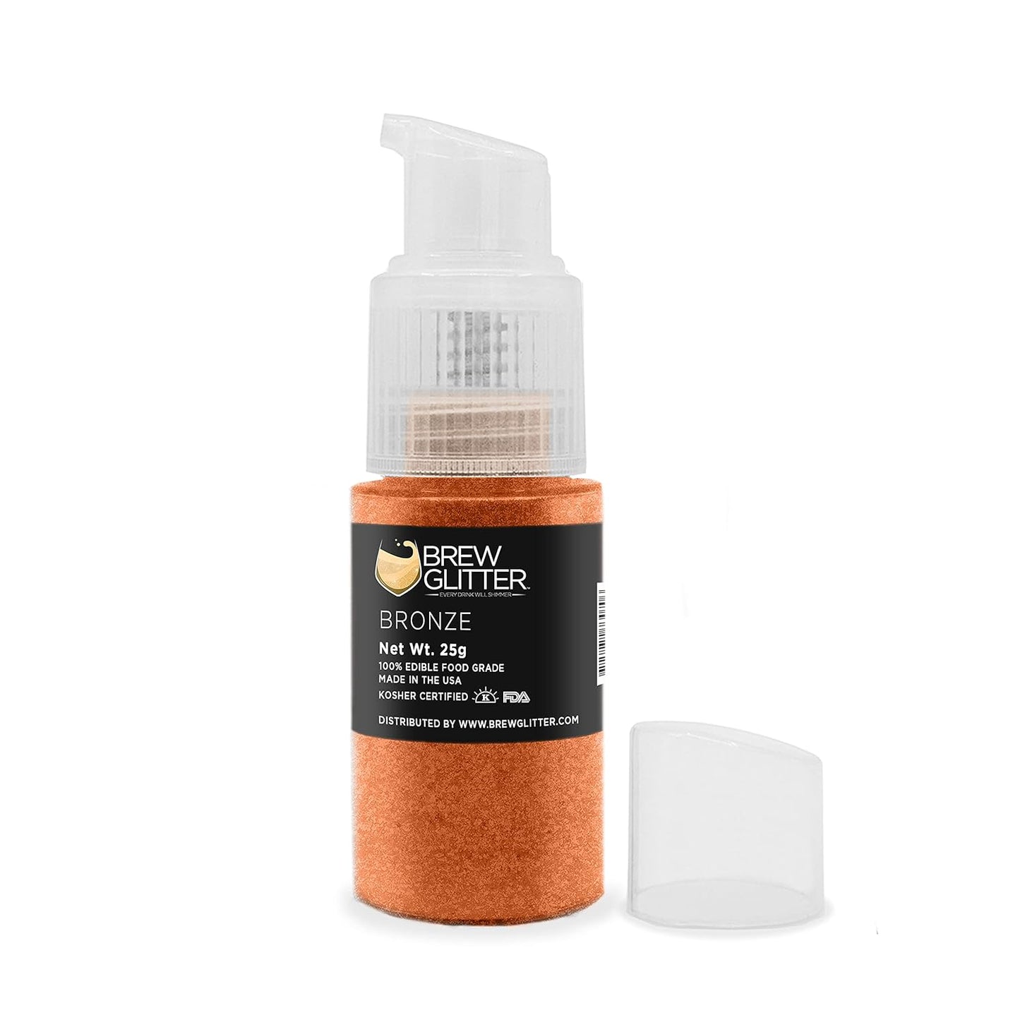 Bronze BREW GLITTER Edible Glitter For Drinks, Cocktails, Beer, Garnish Glitter & Beverages | KOSHER & HALAL Certified | 100% Edible & Food Grade | Vegan, Gluten, Nut Free (25g Spray Pump, Bronze)