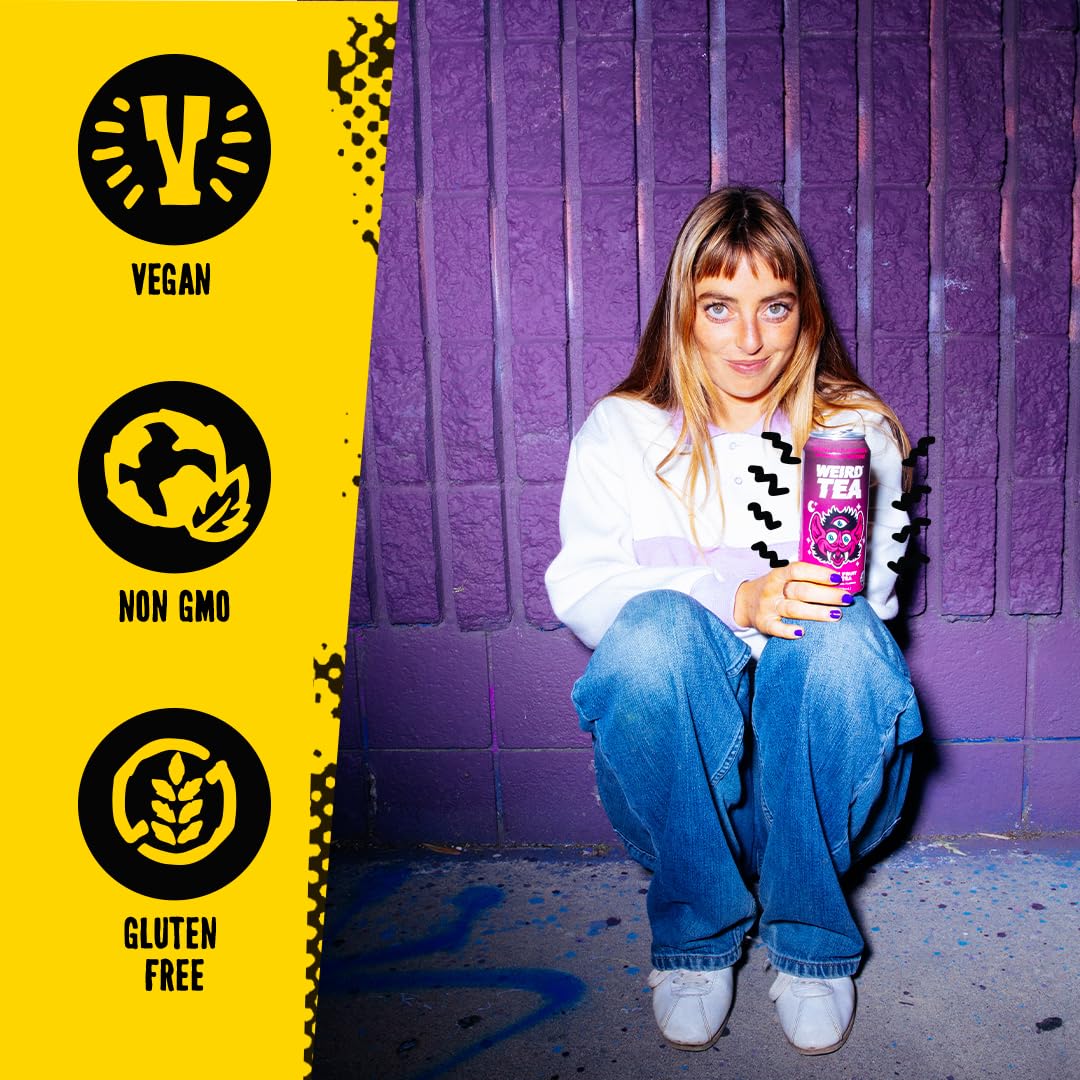 Drink Weird Organic Passion Fruit Black Tea – 16oz Cans, 160mg Organic Caffeine, Pack of 12 – Smooth & Energizing Energy Drink Alternative