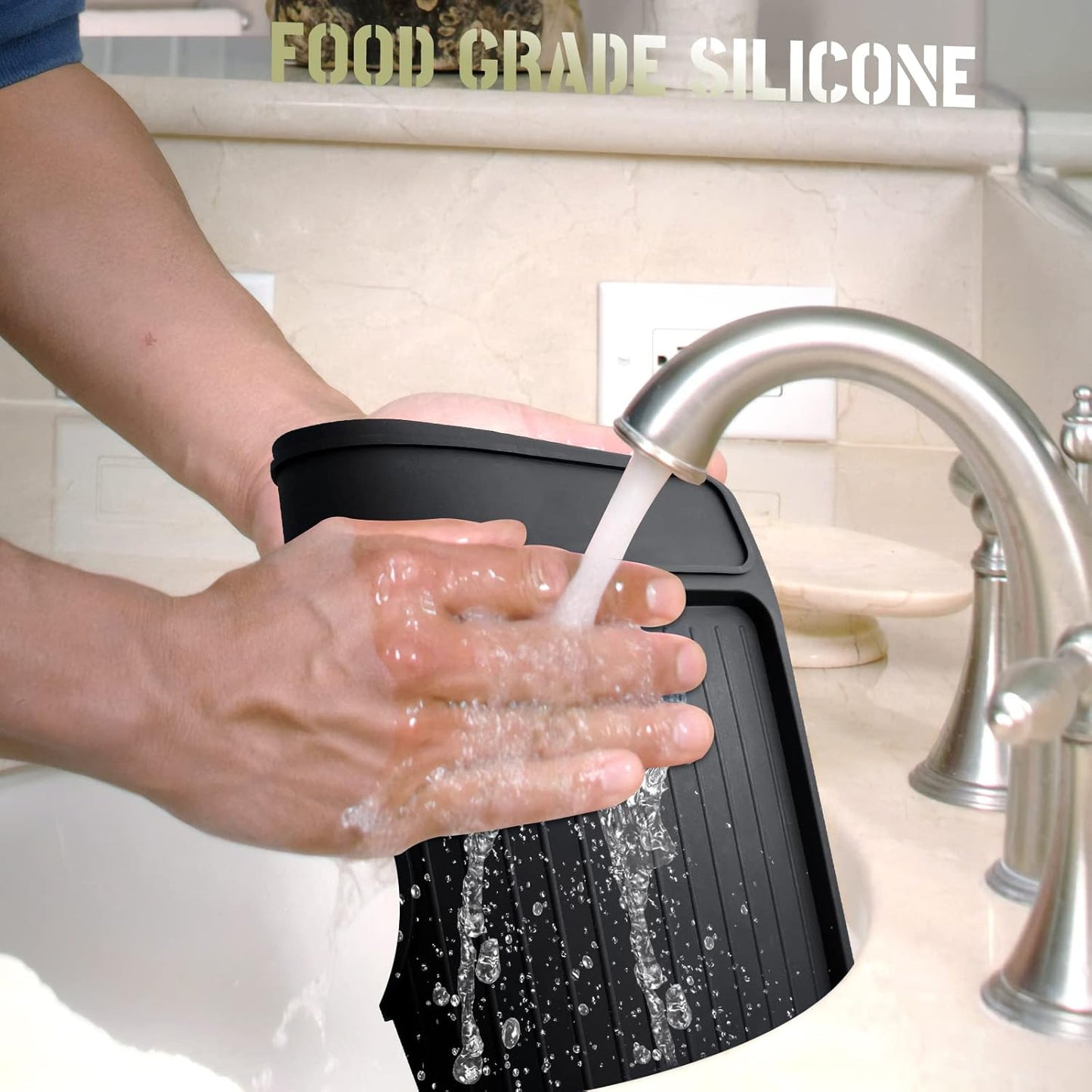 Tamping Mat for Breville 870/880, Espresso Tamper Mat, Food Grade Silicone Non-Slip, 11in x 9.25in, Waterproof Heat Resistant, Espresso Tamping Station for Espresso Machine Barista Accessories (Black)