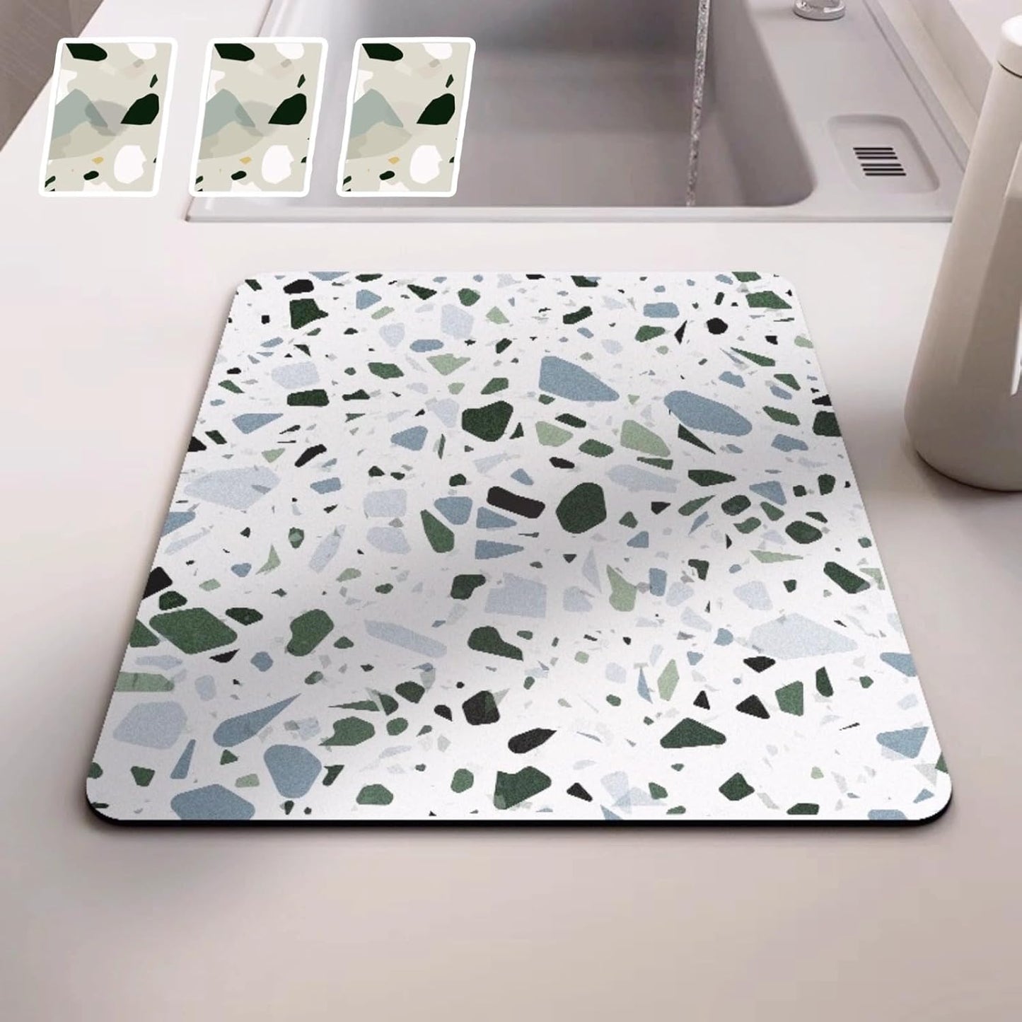 Dish Drying Mat - Absorbent Countertop Mat for Coffee Maker, Expresso Machine, Kitchen Use (02,12''×16'')