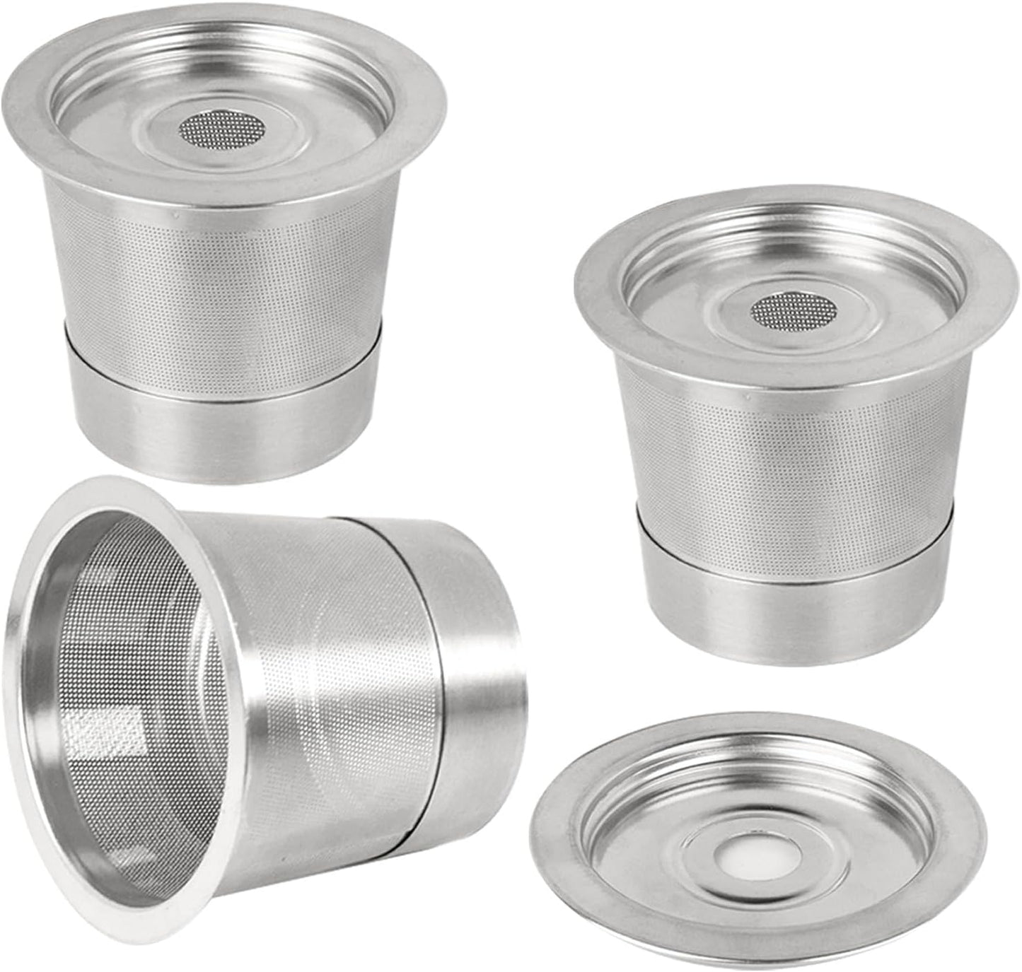 3 Pack Reusable Stainless Steel K Cup & Coffee Pods Filters for Ninja Coffee Maker, Compatible with Ninja CFP101, PB041 & PB051 Single Serve and Dual Brew Coffee Makers