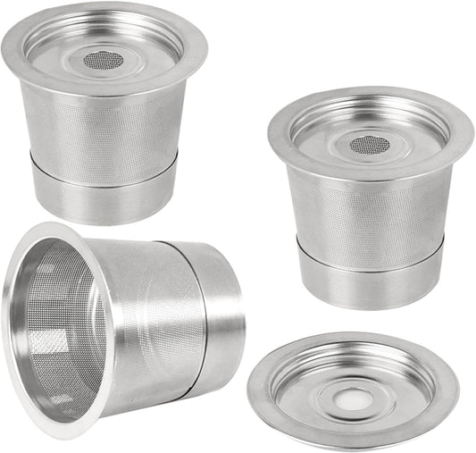 3 Pack Reusable Stainless Steel K Cup & Coffee Pods Filters for Ninja Coffee Maker, Compatible with Ninja CFP101, PB041 & PB051 Single Serve and Dual Brew Coffee Makers