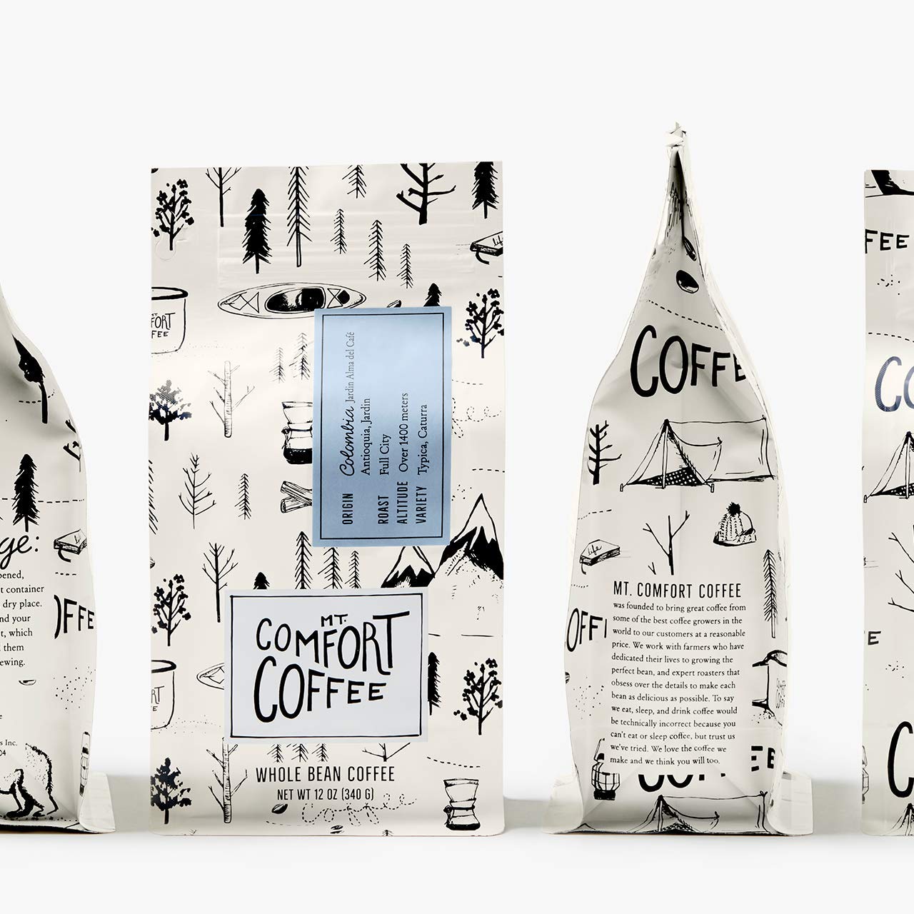 Mt Comfort Coffee Colombia Full City Roast, 12 oz Bag - Bold & Robust Arabica Beans from Colombia, Full City Roasted for Rich Flavor - Sourced From Small, Colombian Coffee Farms - Roasted Whole Beans