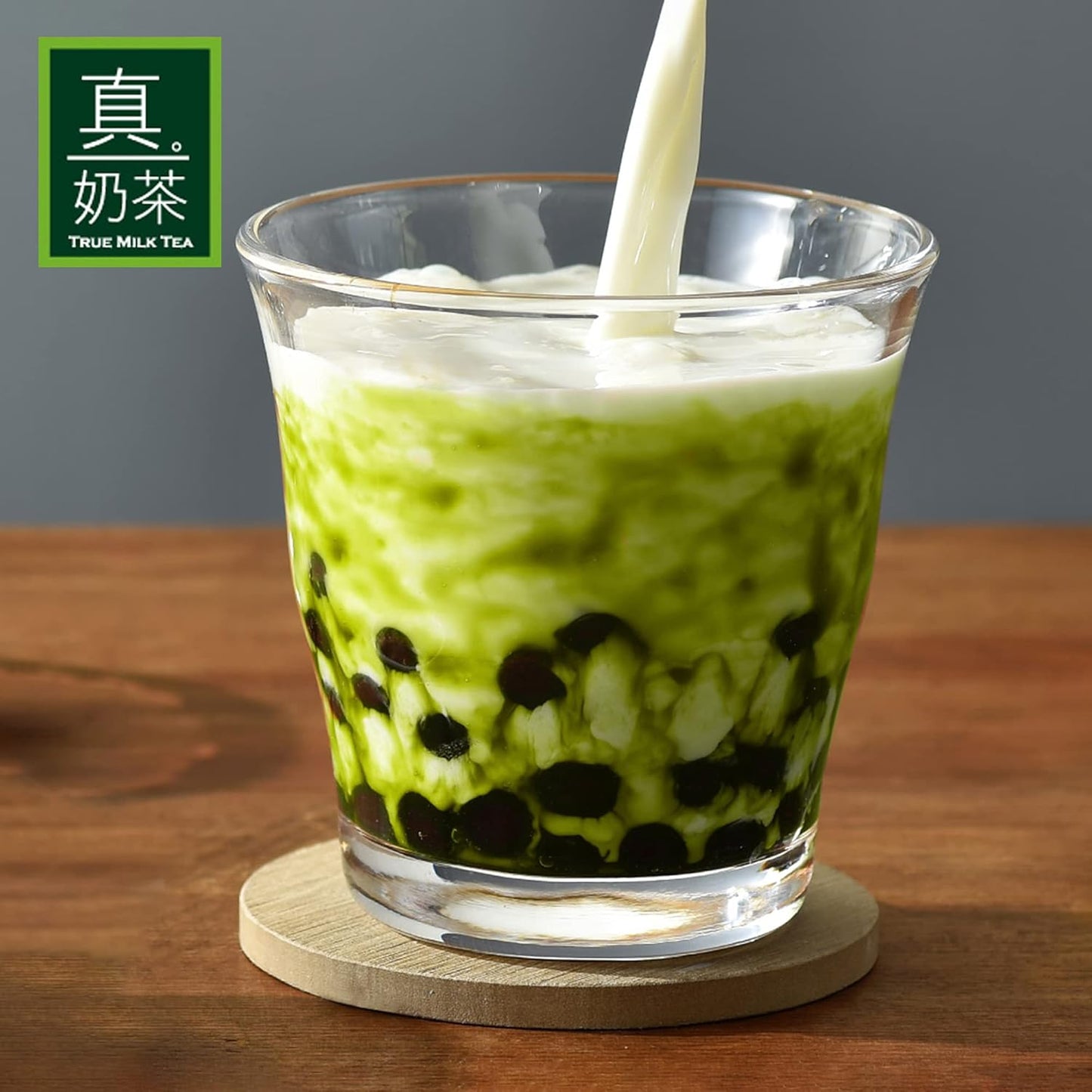 OKTEA Bubble Pearl Matcha Milk Tea Kit - 100% Japanese Tea, New Zealand Milk, Preservative-Free Tapioca, Serve Hot or Iced - Single Box of 5 Servings