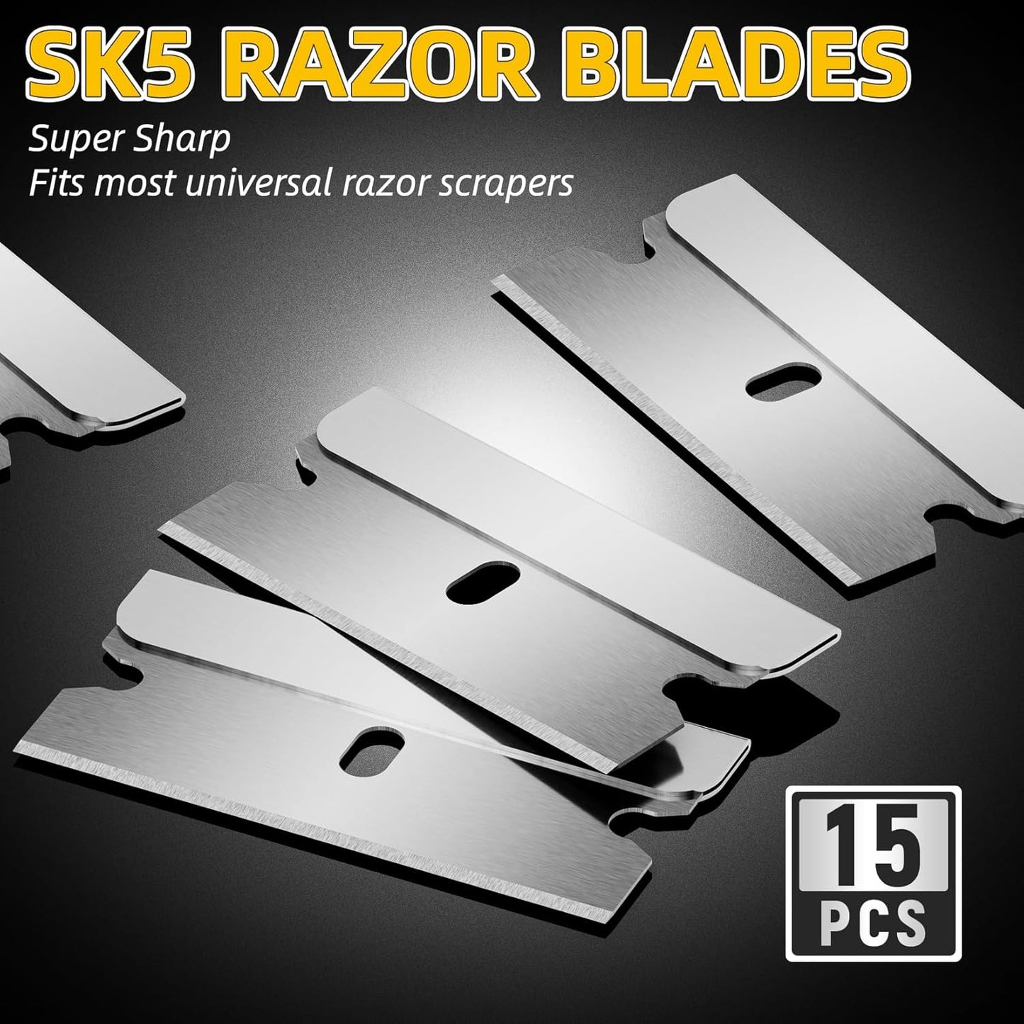 DIYSELF Razor Blade Scraper | 1 Pack Razor Scraper with 15 Razor Blades | Razor Blade Scraper Tool Kitchen | Glass Scraper | Window Scraper | Glass Stove Top Scraper | Paint Scraper | Cooktop Scraper