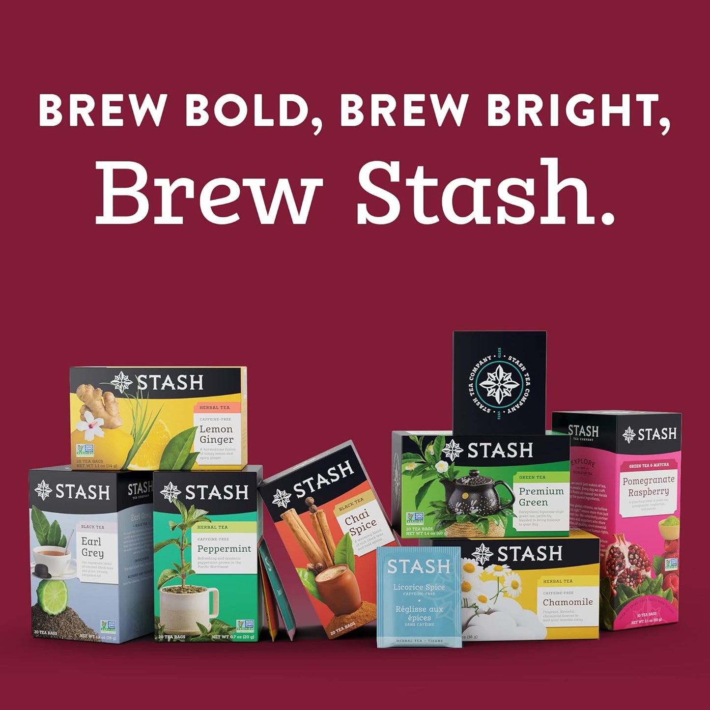 Stash Tea Holidays Are Here Variety Pack Sampler Assortment - Caffeinated, Non-GMO Project Verified Premium Tea with No Artificial Ingredients, 18 Count (Pack of 6) - 108 Bags Total