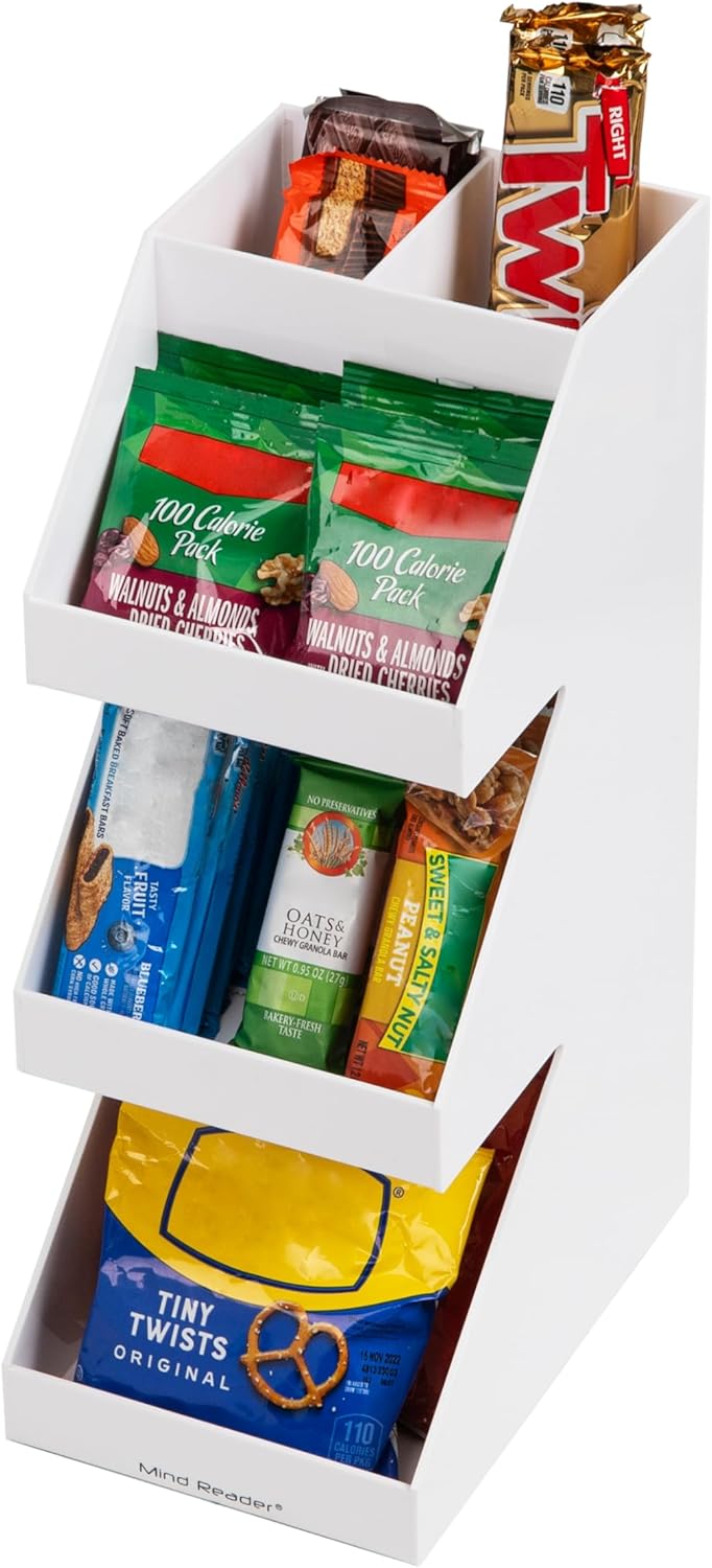 Mind Reader Coffee Tea Utensil and Condiment Station, Countertop Organizer, Coffee Bar, Kitchen, 6" L x 9" W x 16" H, White (Pack of 2)