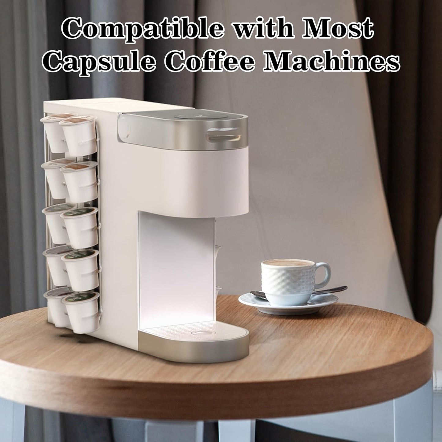 NiHome Acrylic Coffee Pod Holder for Keurig, Side Mount Coffee Pod Capsule Organizer & Storage for K-Cup Pods, Space-Saving for Small Countertops (Clear, 1 Pack for 10 K Cups)