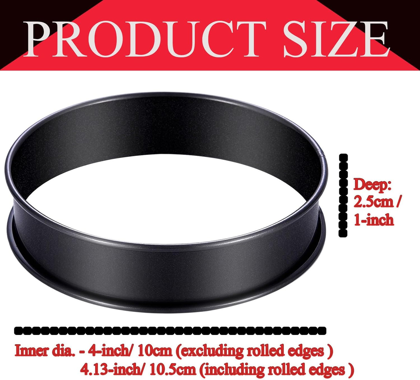 DATANYA 16Packs Crumpet Rings NONSTICK English Muffin Rings 4 Inch - Stainless Steel Double Rolled Tart Rings Upgrade Round Metal Cooking Pastry Ring Molds for baking