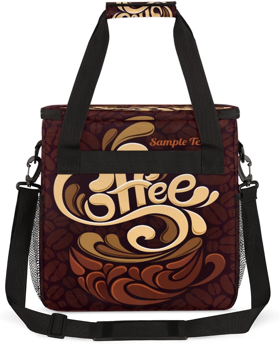 Funny Coffee Coffee Maker Carring Bag Coffee Cafe Travel Carrying Storage Tote Bag Compatible with Keurig K-Mini or K-Mini Plus Portable Single Serve Coffee Brewer Case with Pockets for K-cup Pods