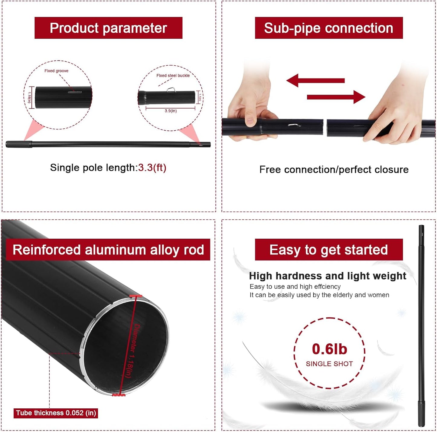 16.5ft/5m Water Fed Pole Kit, Solar Panel Cleaning & Squeegee Kit, Aluminum Extendable Pole, 22in Wide Brush, Bendable Dusting Brush, Outdoor Window Washing Equipment Tool