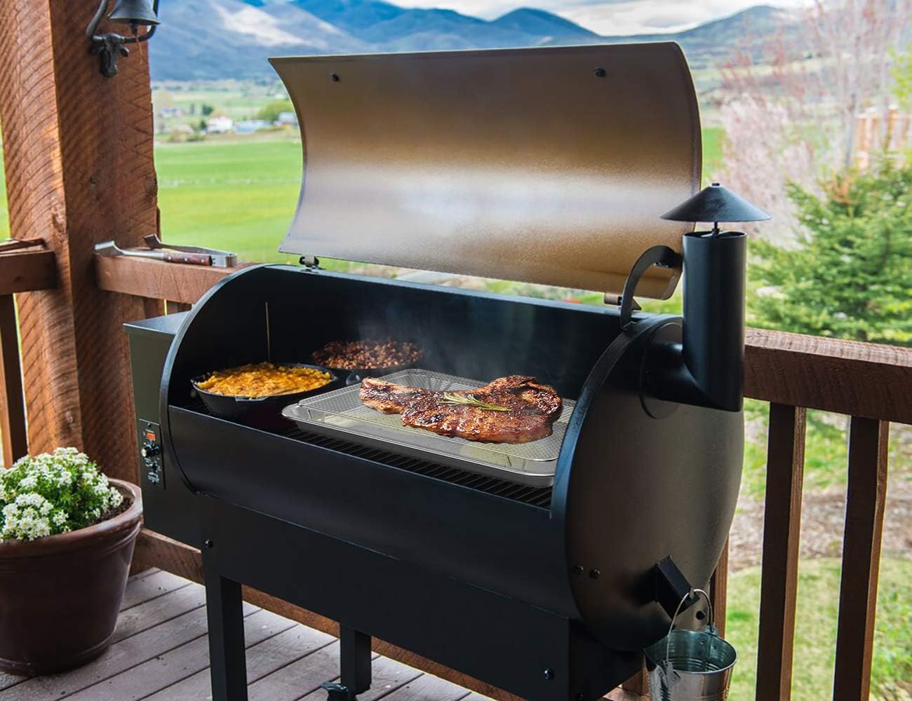 only fire Stainless Steel Baking Sheet with Rack Roasting Pans for Smokers and Pellet Grills Great Kitchen Baking Accessories