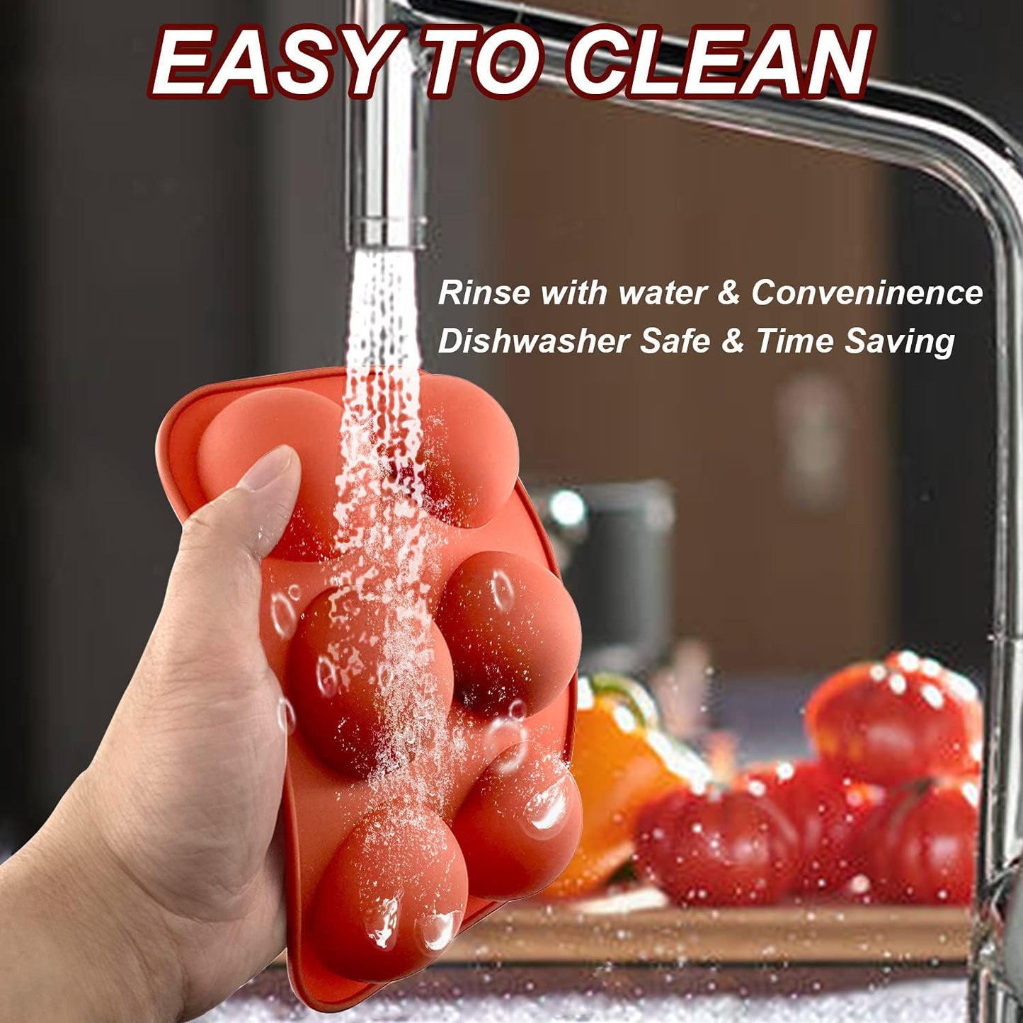 6 Holes Medium Semi Sphere Silicone Molds, 2 Packs Half Sphere Silicone Baking Molds for Making Chocolate, Cake, Jelly, Dome Mousse