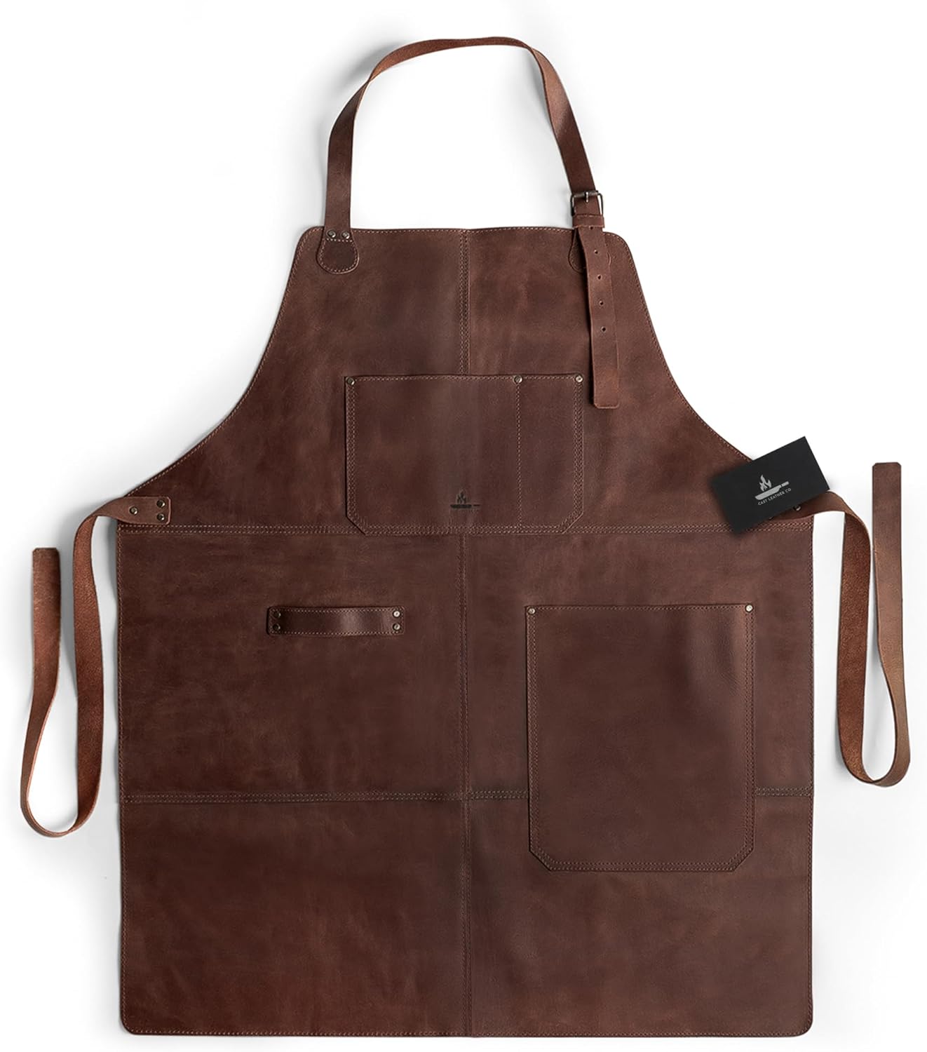 Grill Apron, Protective Clothing Cover for Cooking and Grilling, Kitchen, Heat Resistant, Fantasy Shop, Full Grain Leather, Handmade Cook Accessory, Bourbon Brown