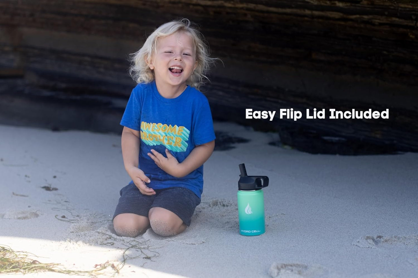 HYDRO CELL Stainless Steel Insulated Water Bottle with Straw - For Cold & Hot Drinks - Metal Vacuum Flask with Screw Cap and Modern Leakproof Sport Thermos for Adults (Mint/Green 14oz)