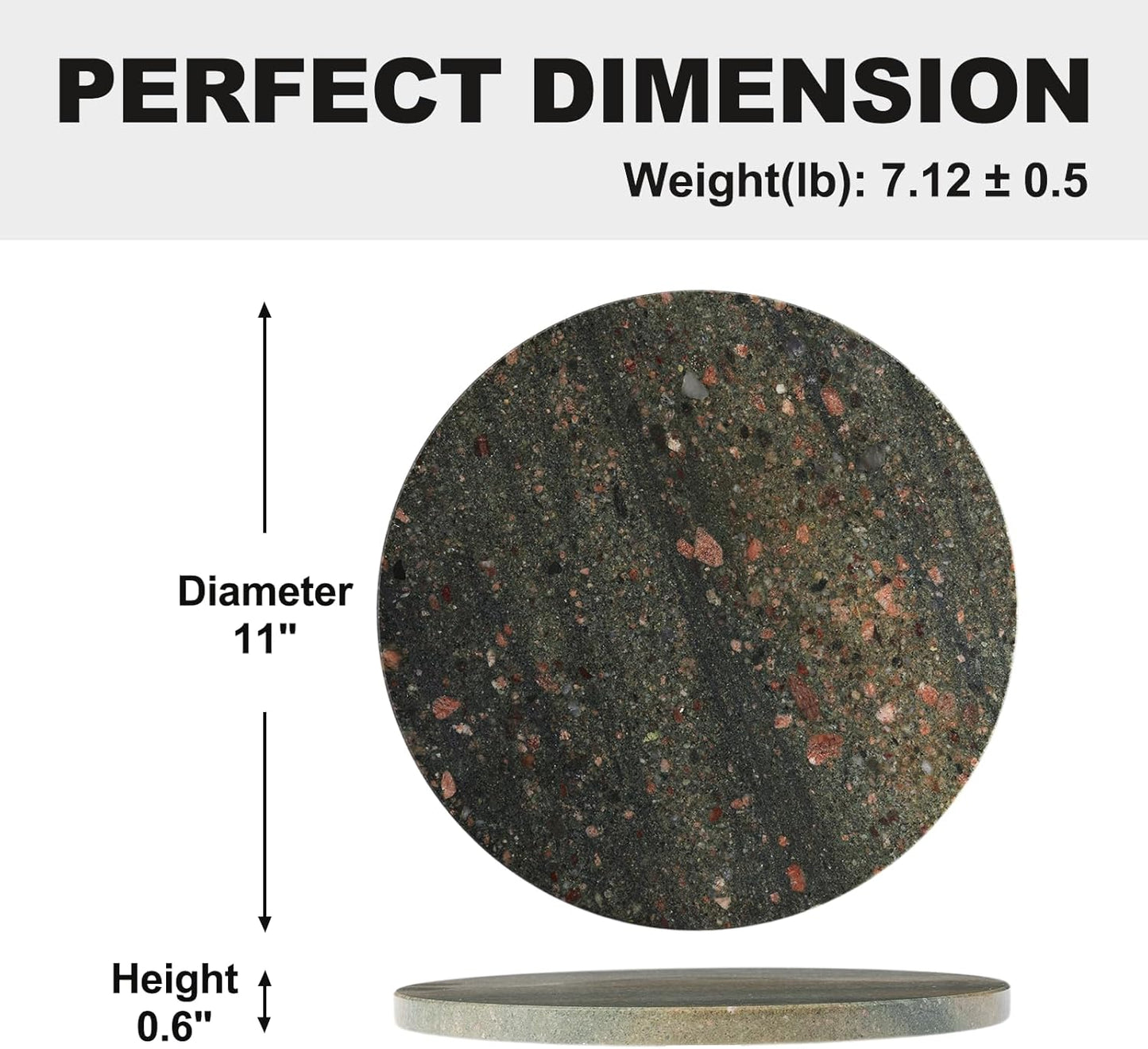 Koville Brazilian Natural Marble Cutting Board for Kitchen, 11" Round Hand Crafted Marble Slab for Cheese, Charcuterie, Pastry Board - Wedding Gift, House Warming Gift(WILD WEST GREEN)