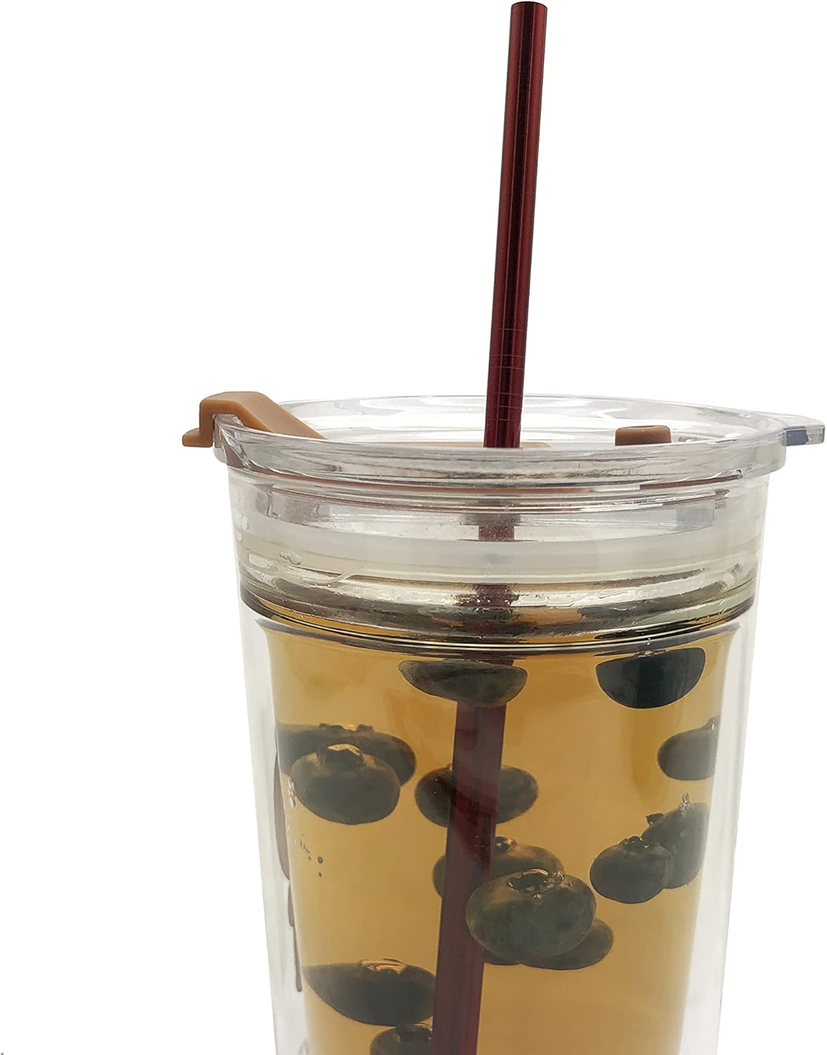 10 Pcs Stainless Steel Straws, Reusable Drinking Straws, Straight Metal Straw Sets with 2 Pcs Cleaning Brushes (10.5 Inch, Red)