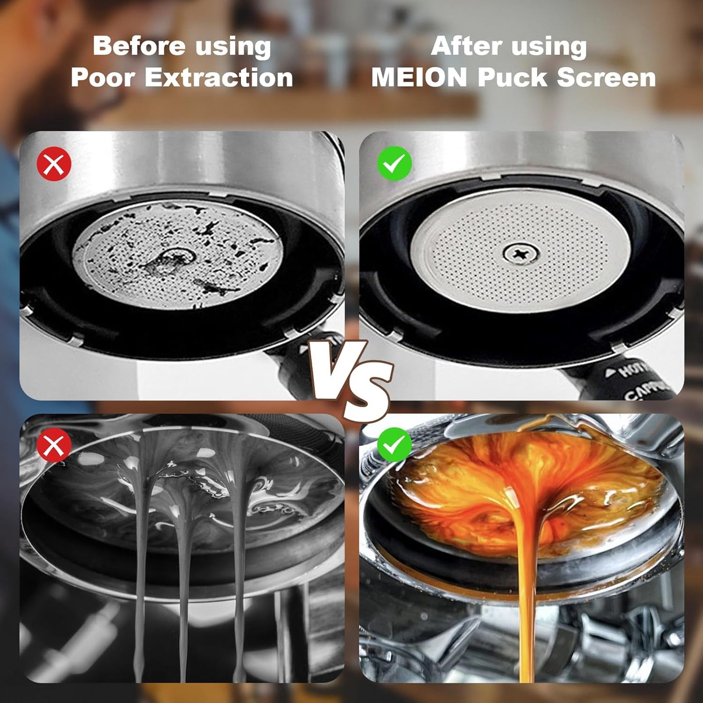 MEION 51mm Espresso Puck Screen-3 Pack 0.2mm Ultra Thin Espresso Puck, Stainless Steel Reusable Coffee Filter, Compatible with Espresso Machine 51mm Portafilter Basket