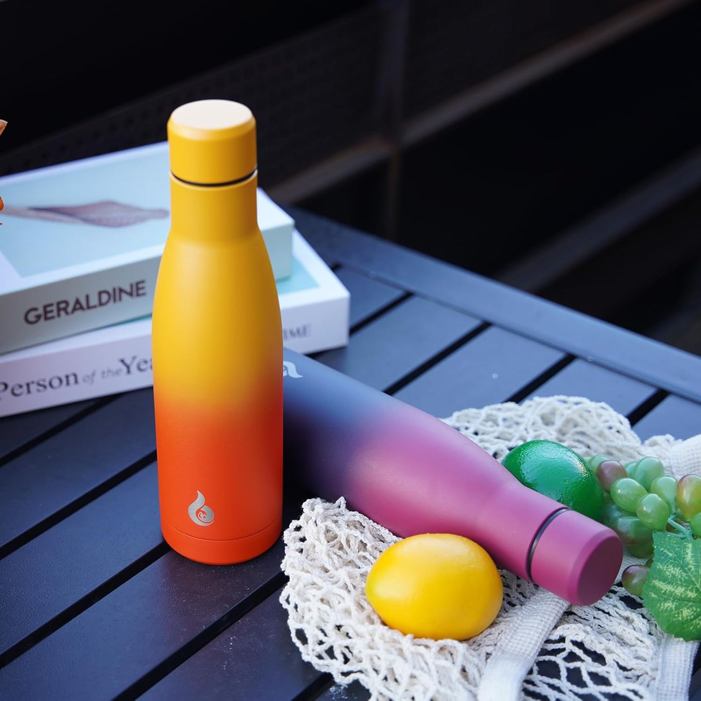 BJPKPK 25oz Insulated Stainless Steel Water Bottles Reusable Metal Travel Sports Water Bottle Keep Cold and Hot,Midnight Black