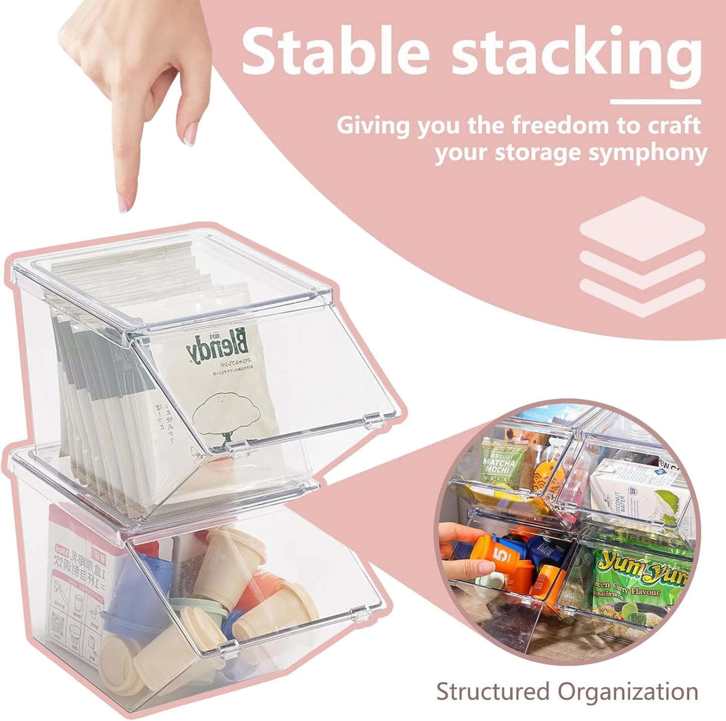 Roninkier 4 pack Coffee Pod Holder Tea Bag Organizer, Large Capacity Stackable Coffee Bar Accessories for Counter