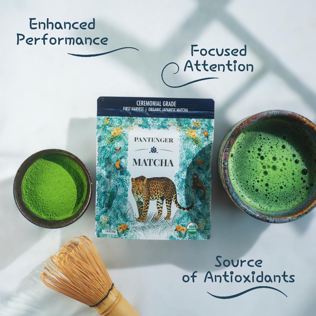 Organic Ceremonial Grade Matcha | Emerald Green, Creamy & Sweet (for a matcha) | Japanese - First Harvest - Hand Picked - Stone Milled | By Pantenger