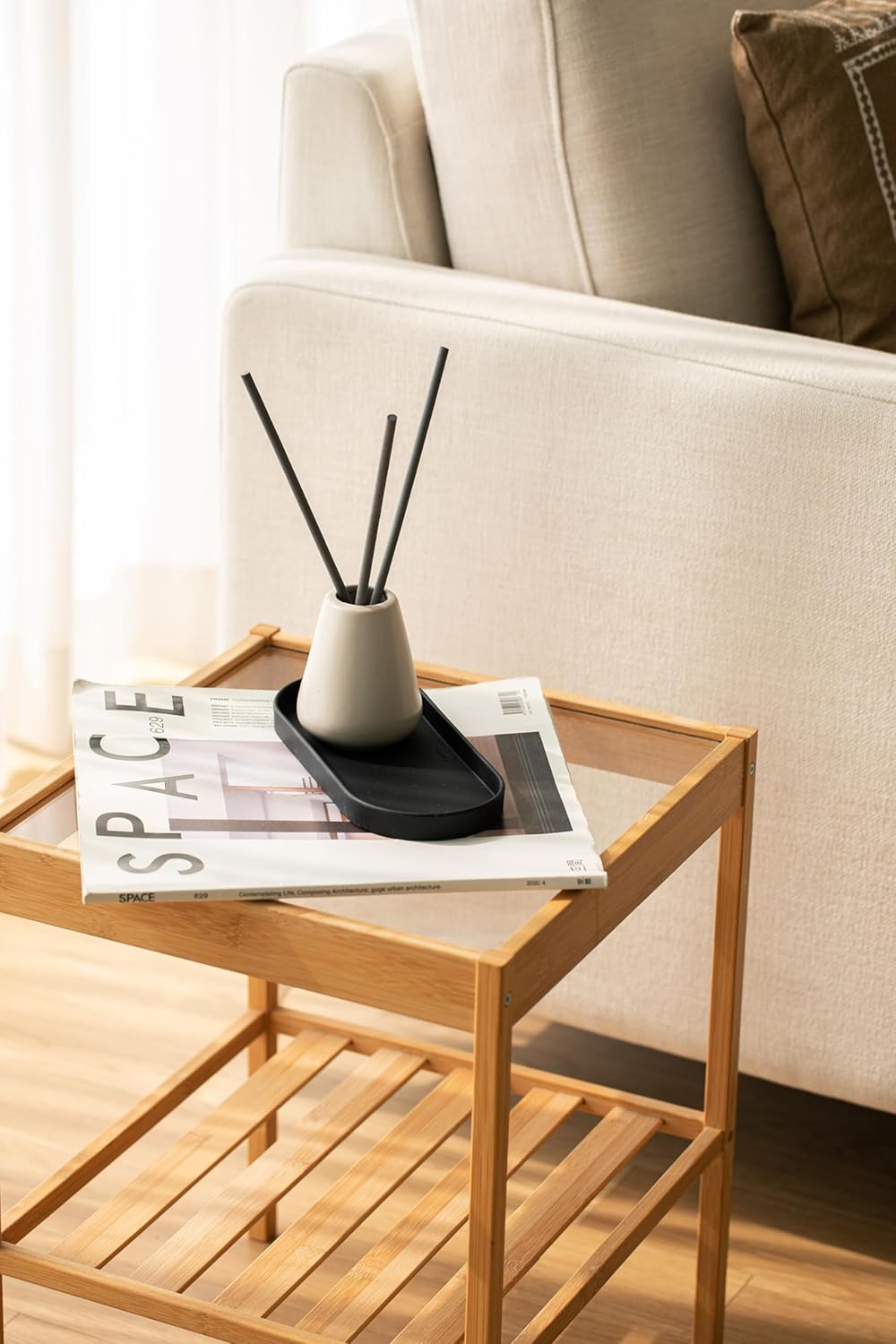 Lazy K Silicone Tray - Small Vanity Tray Organizer - Spoon Rest Holder - Kitchen Sink, Bathroom, Multi-Purpose Modern Counter Organizer (Black)