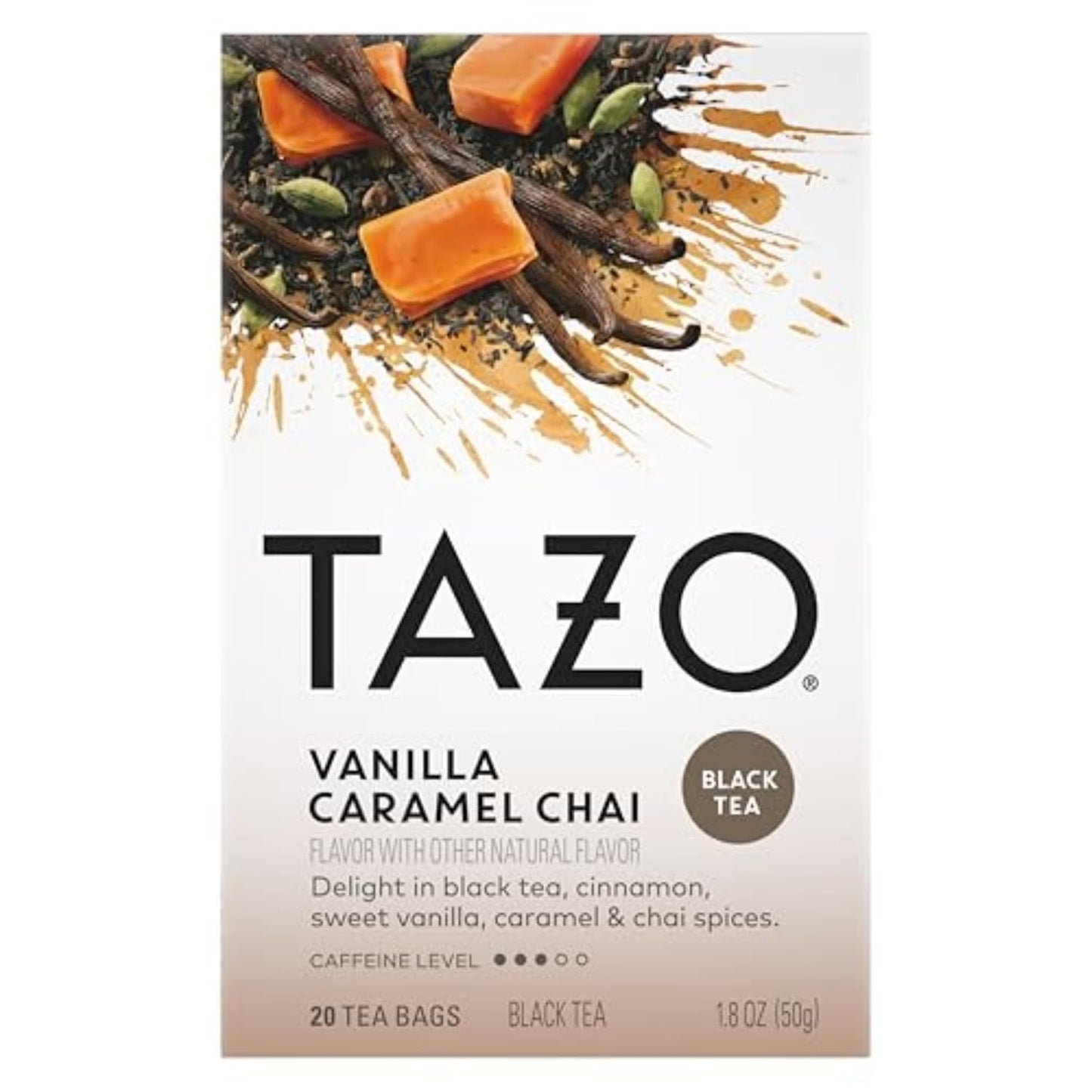 TAZO Chai Tea Bags, Vanilla Caramel Chai, Caffeinated tea, 120 Total Bags (20ct - Pack of 6)