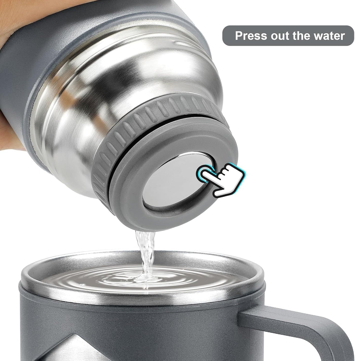 Stainless Steel Thermo 700ml/23.7oz Vacuum Insulated Bottle with Cup for Coffee Hot drink and Cold drink water flask.(Gray,Single)