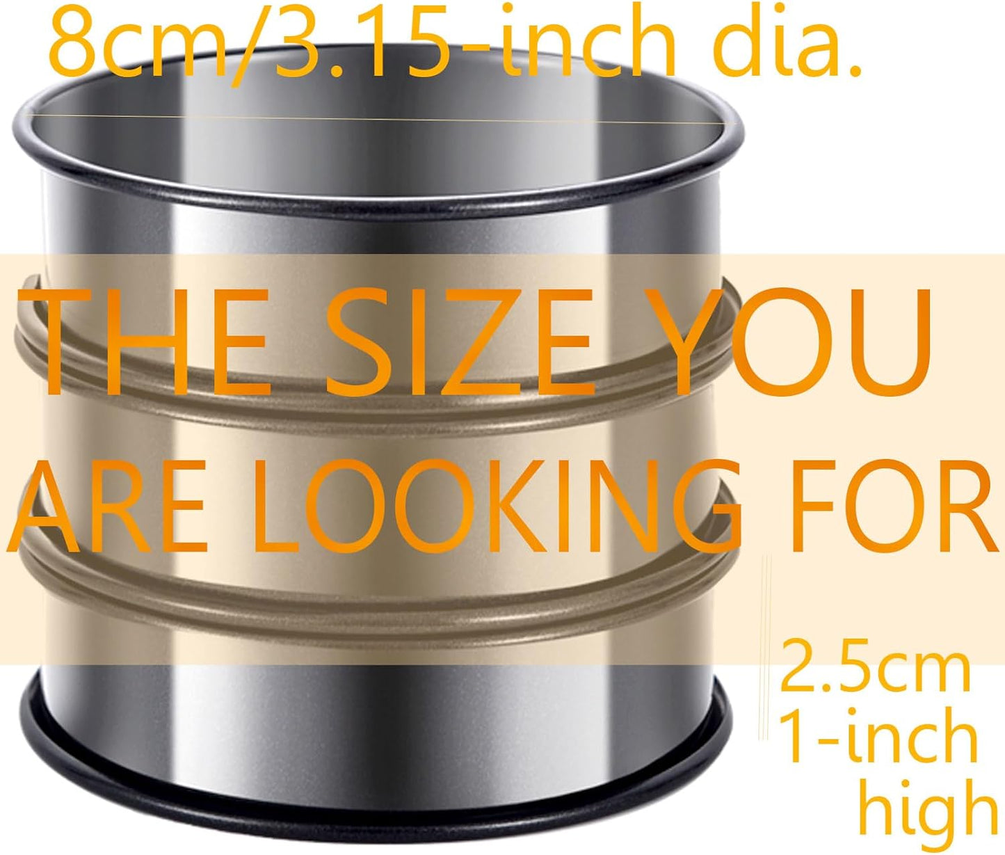 12Pieces Crumpet Rings Nonstick English Muffin Rings, 3.15 Inch Stainless Steel Double Rolled Metal Baking Tart Ring Molds for cookies, pastries