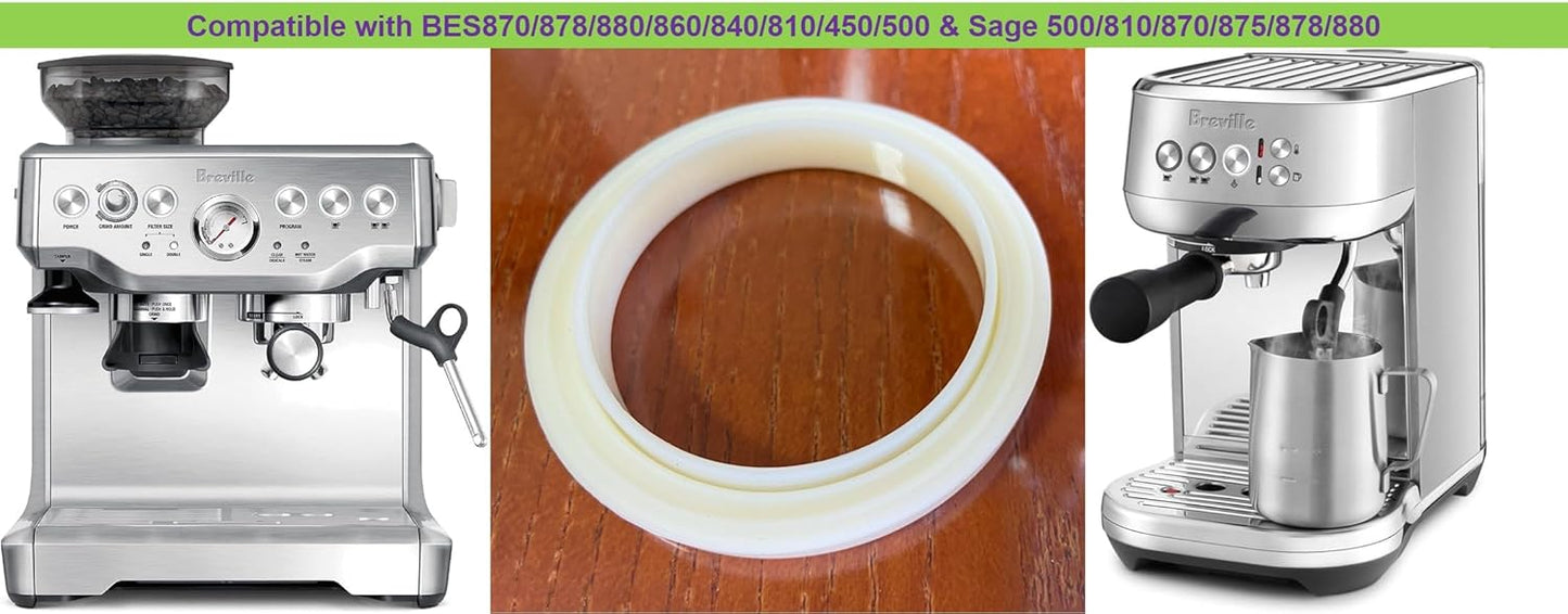 54mm Silicone Gasket Sealing Ring Compatible with Breville Espresso Machine 878/870/860/840/810/500/450/Sage 500/870/875/880/810/878 Grouphead Gasket Replacement BPA Free-2pcs