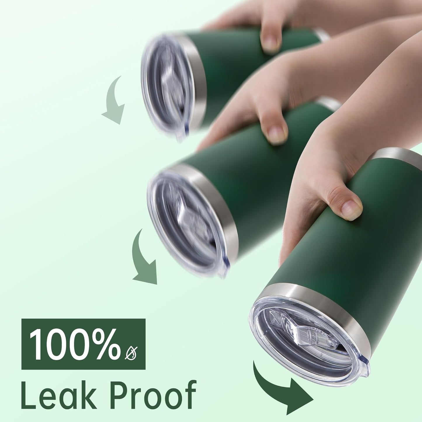 20 oz Tumblers Bulk Stainless Steel Tumbler with Lid Double Wall Vacuum Insulated Coffee Mug 20oz Powder Coated Cup for Hot and Cold Drinks, Dark Green, 6 pack