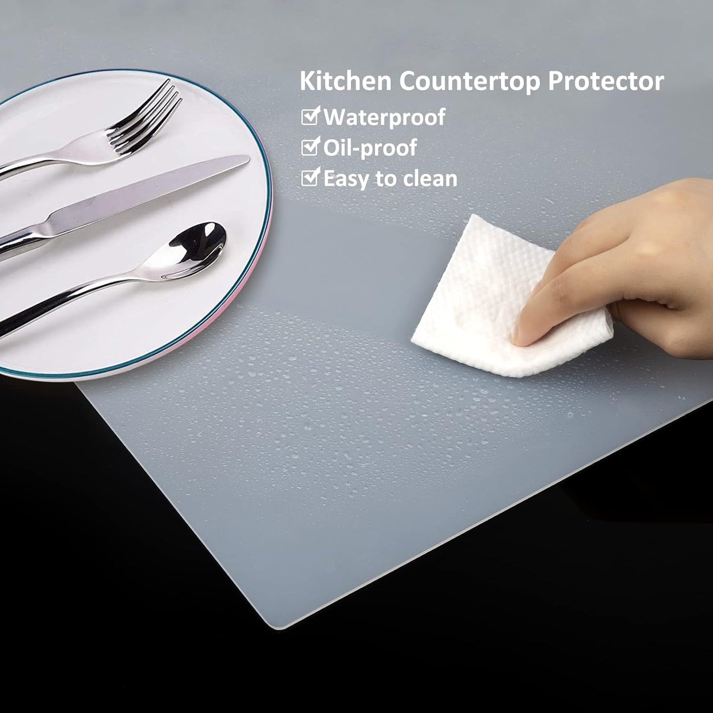 Silicone Mat Heat Resistant Mats for Countertop, Multipurpose Large Silicone Mats for Crafts Kitchen Workbench Size 36x24 inches Thick 2mm,Rolled Package,Translucent