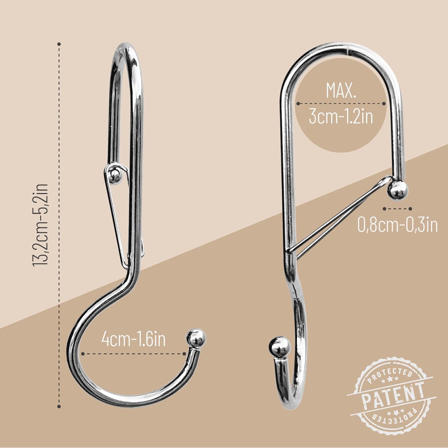 6 Purse Hanger for Closet. Tote Hanger. S-Shaped Hooks S Hooks Twist Design. Anti Drop S-Shaped Hook for hanging handbags with Safety Buckle to Prevent Falls. Heavy Duty. (Silver, Twisted)