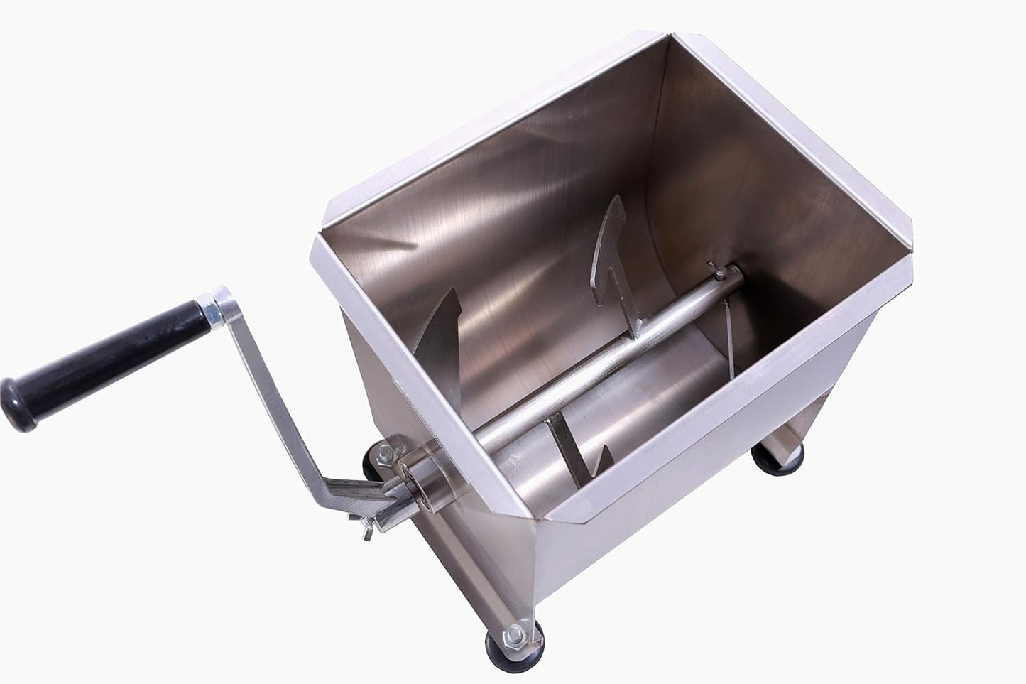 CMI Commercial Stainless Steel Manual Meat Mixers with Lid,40Lb/20L Tank,(Mixing Maximum 30-Pound for Meat),Sausage Mixer Machine Meat Processing Equipment With Gear