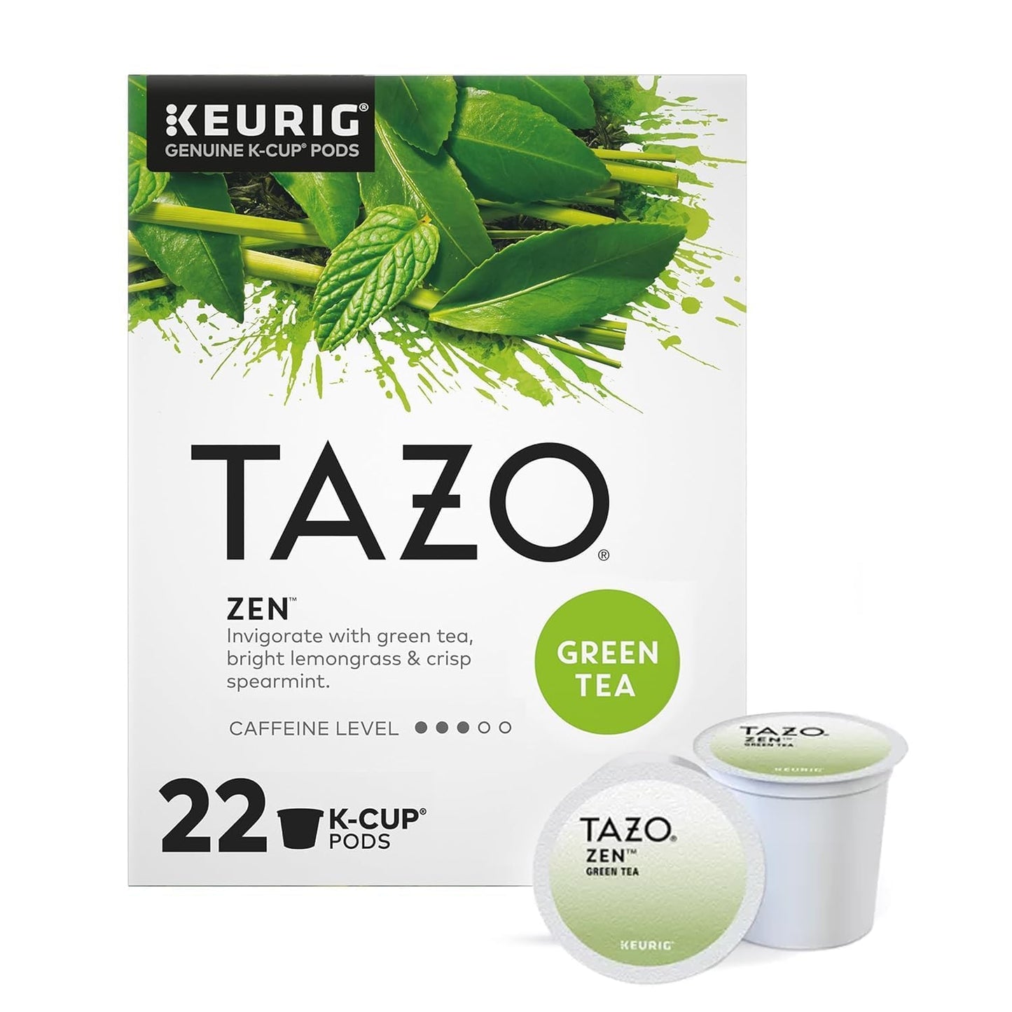 TAZO Tea Bag K-Cup Pods, Awake English Breakfast & Zen 22 CT (2ea) (Variety Pack)