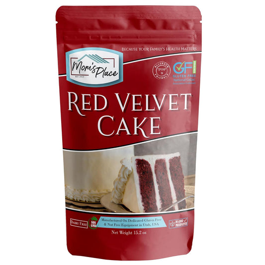 Mom's Place Gluten-Free Red Velvet Cake Mix, Nut-Free, Dairy-Free, Soy-Free, 15.2 oz
