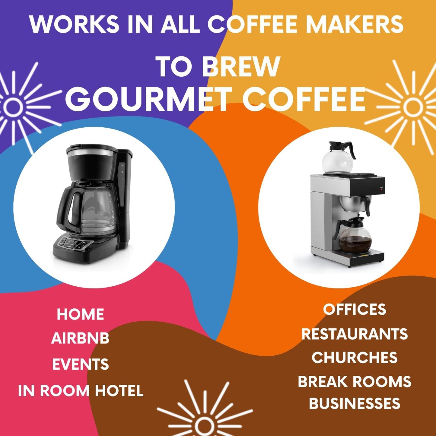 Sarasota Bulk Coffee Packs Flavored Ground Packets | Flavored Roast Variety Set | Gourmet Assorted Gift Sampler | Low Acid Pouches for 12 Cup Coffee Maker | 1.75 Oz Bags, 100 Count