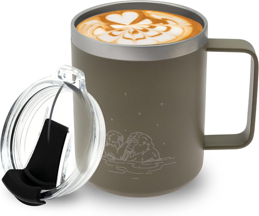 COREFLEX 12 oz Insulated Coffee Mug with Handle & Lid, Stainless Steel Double Walled Vacuum Insulated Tumbler,Travel Coffee Cup Thermal - Home, Office, Travel, Outdoor, Camping