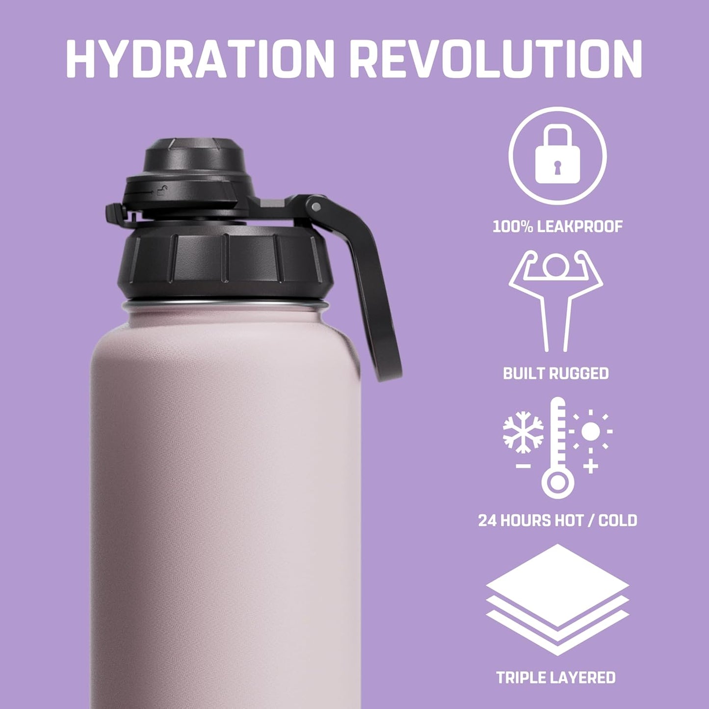 Vessence Tea Infuser Bottle - 32 Oz Insulated Loose Leaf & Fruit Infuser Bottle | Leak Proof with FlowSip Lid