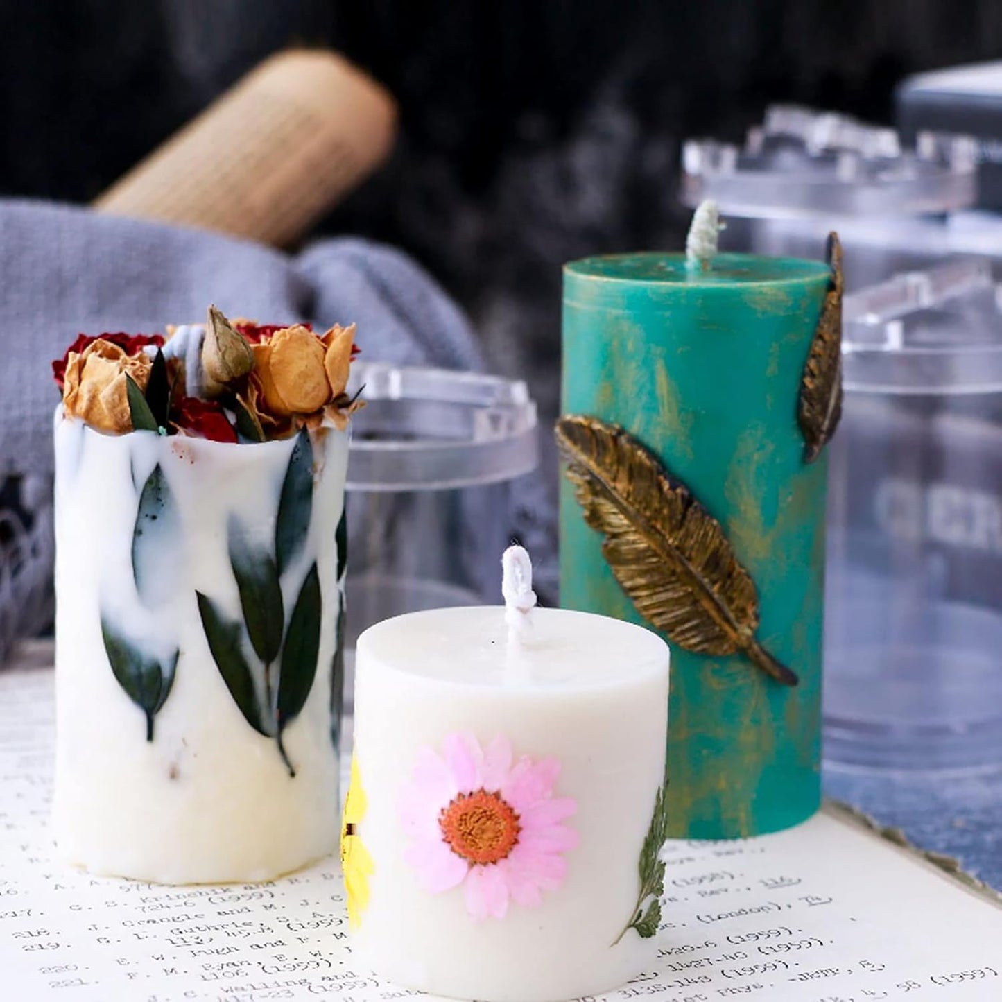 4 Pack Round Resin & Chocolate Silicone Mold - 3D Cylinder & Handmade Candle & Soap Mold