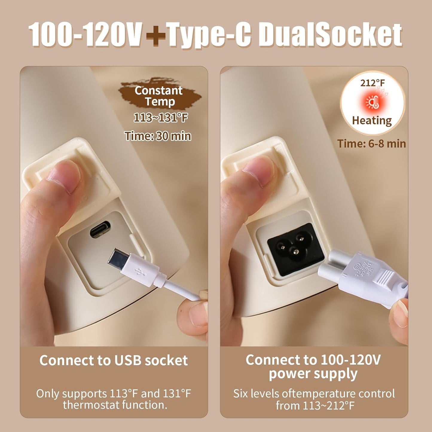 Travel Electric Kettle 304 Stainless Steel Portable Water Heater 450ml Plug in Small Water Boiler with Storage Bag