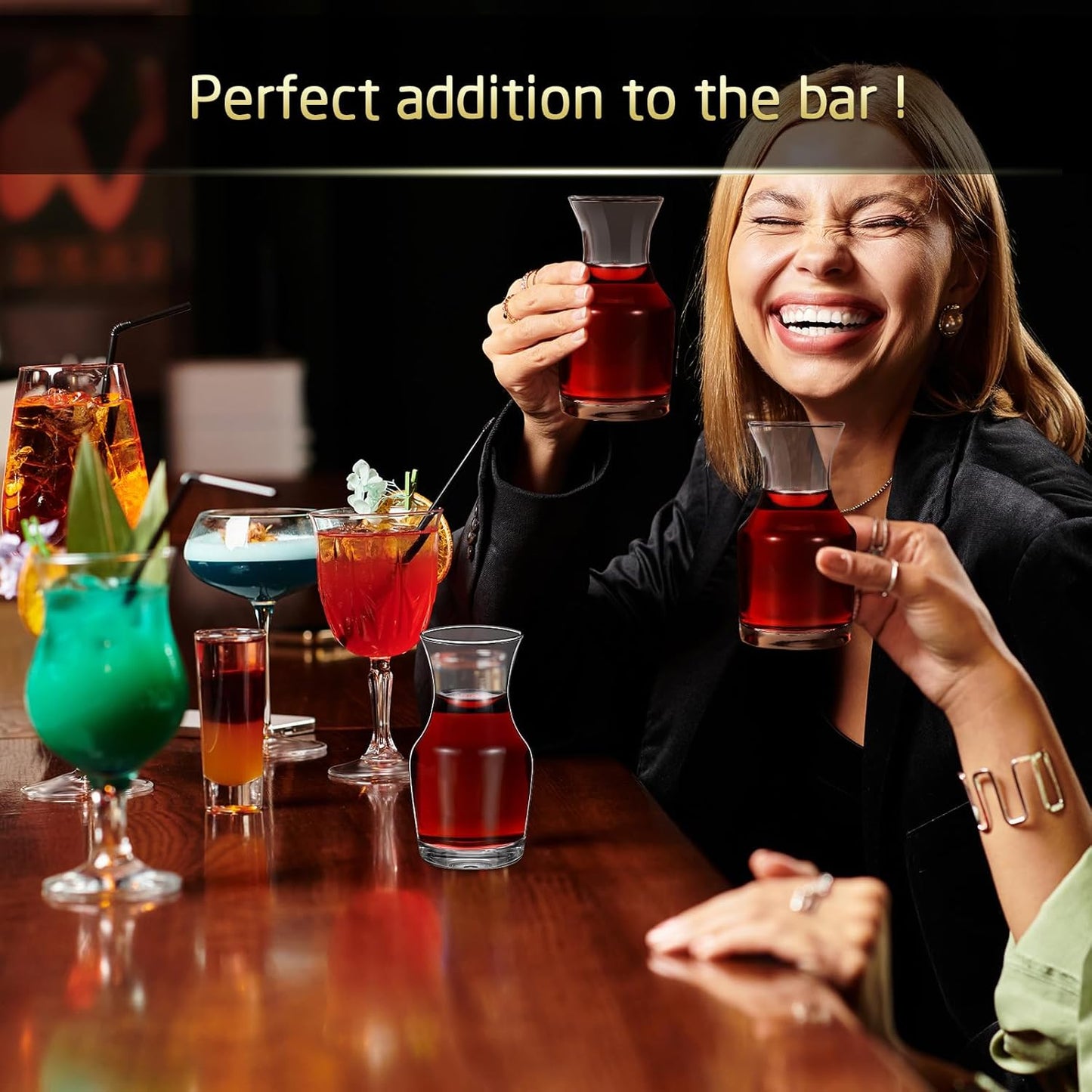 30 Pack Single Serving Wine Carafe Glass Small Mini Carafe Individual Wine Refill Decanter for Dinner Parties Tastings Bars Restaurants (6.5 oz)