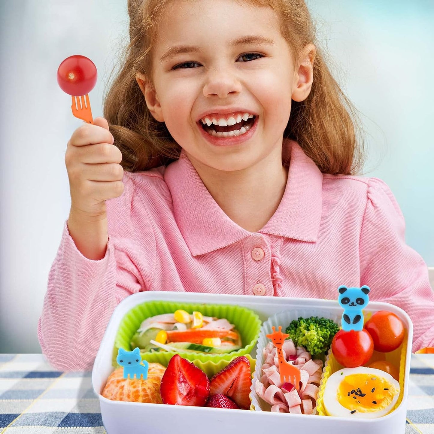 XANGNIER 60 Pcs Silicone Lunch Box Dividers with Animal Food Picks,Reusable Lunch Bento Box Accessories for Kids,Lunchbox Supplies Accessories,Back to School Lunch Essentials,Silicone Cupcake Liners