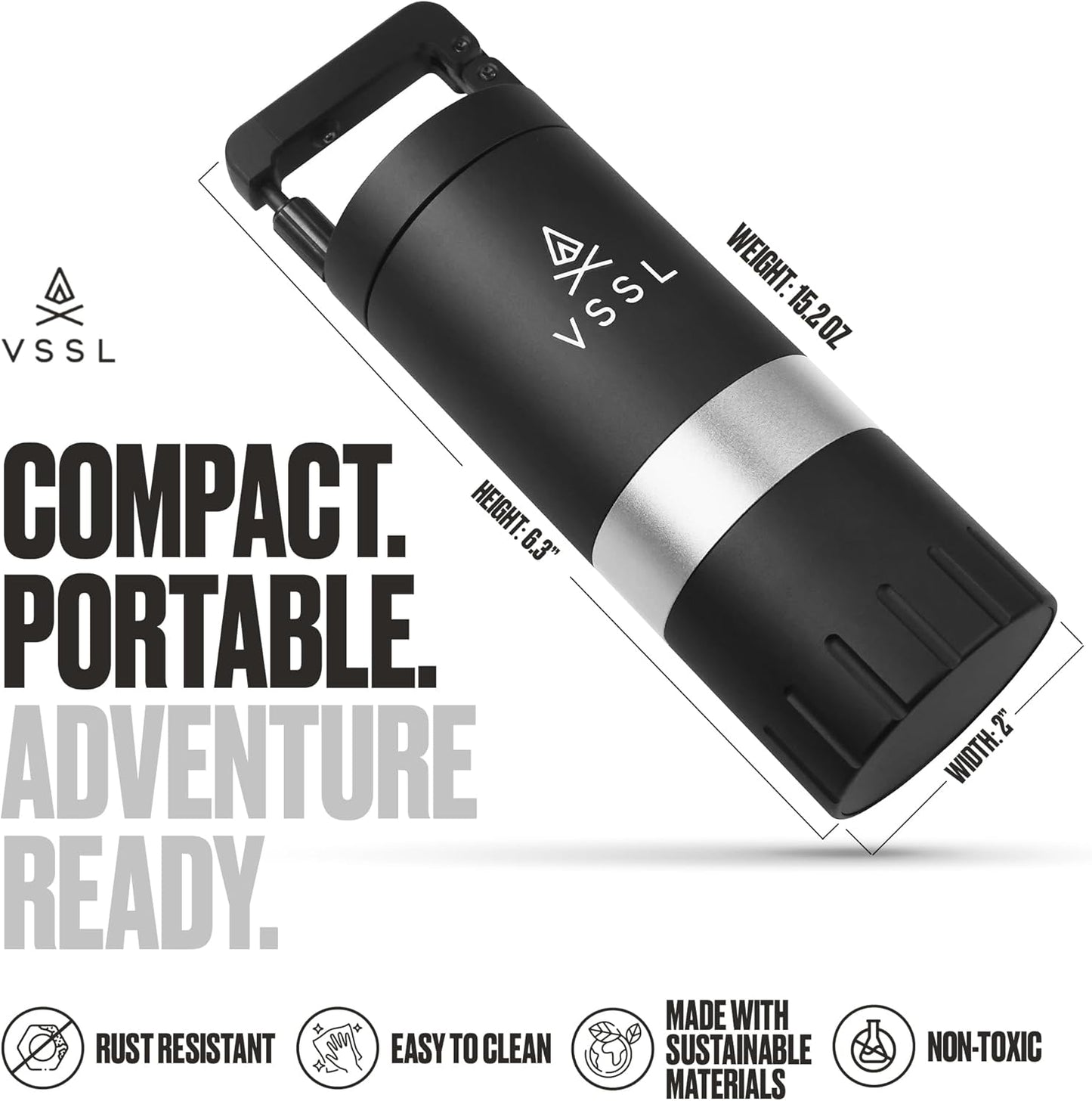 Java G25 Coffee Manual Coffee Grinder, Up To 25 Gram Capacity, Stainless Steel Conical Burr, Black