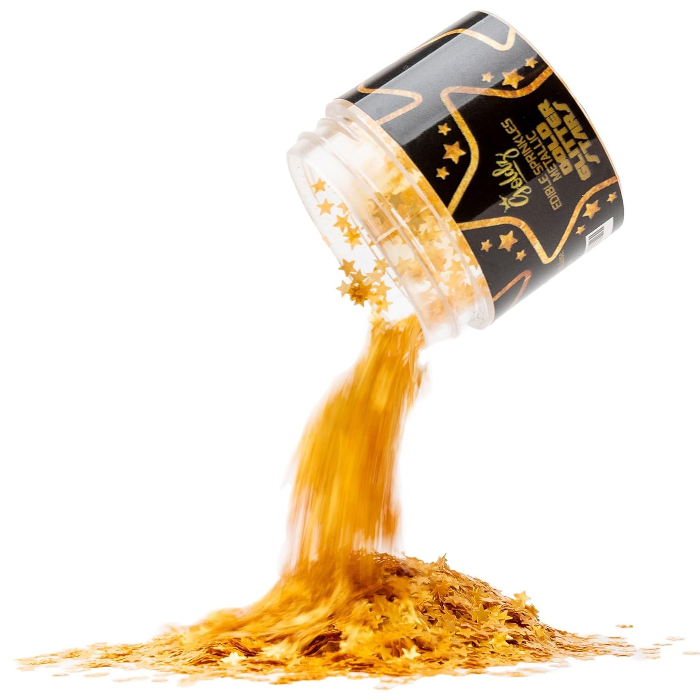 goldz: Edible Sprinkiles Metaliic Gold Glitter Stars 5 grams: Perfect for decorating cakes, cupcakes, flakes, and cookies