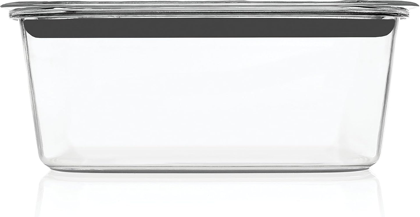 Rubbermaid Brilliance Large Food Storage Container, 9.6 Cup, BPA-Free, Leak-Proof, Clear